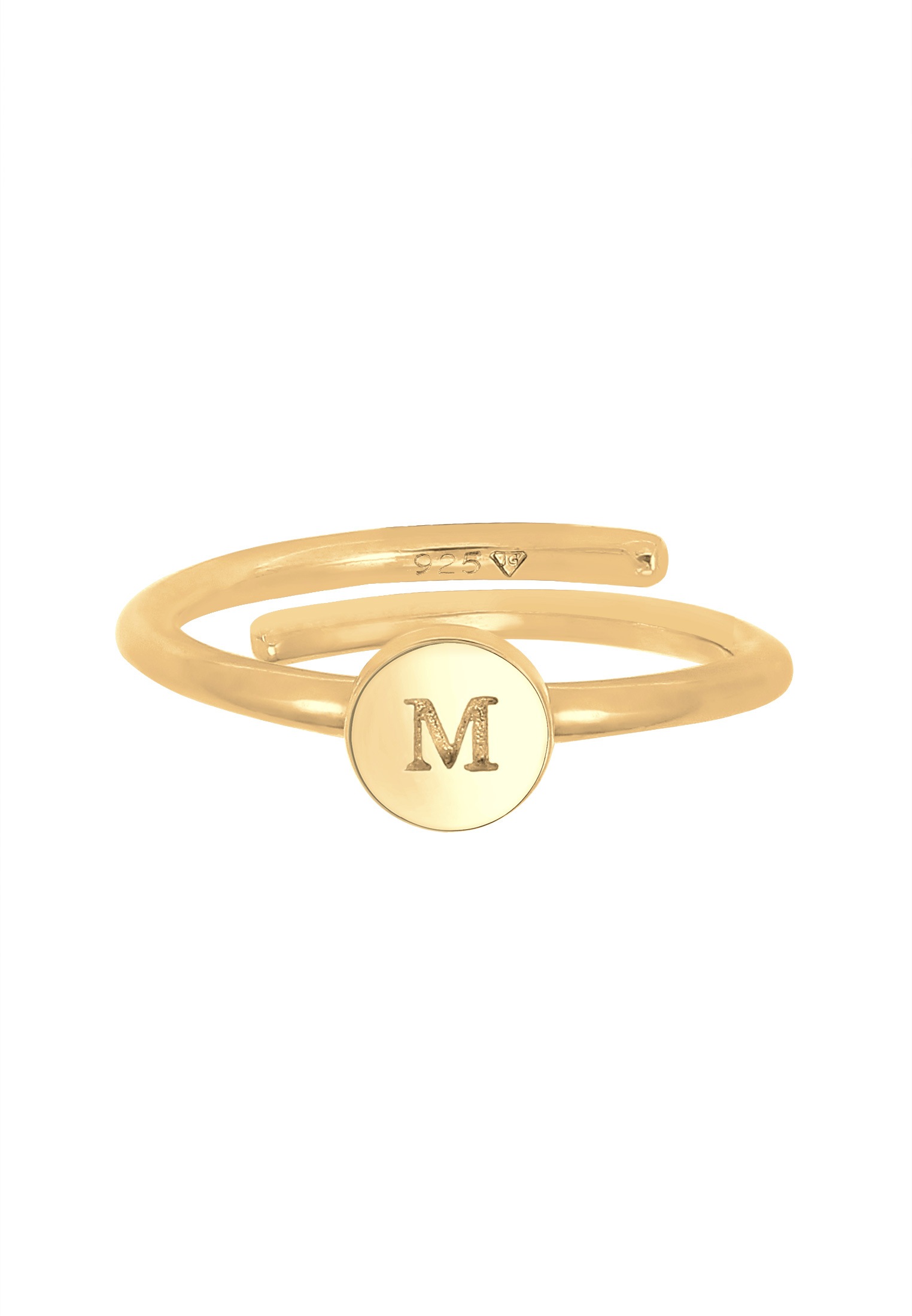 Elli Silberring »Ring Verstellbar Initiale Kreis 925 Sterling Silber«