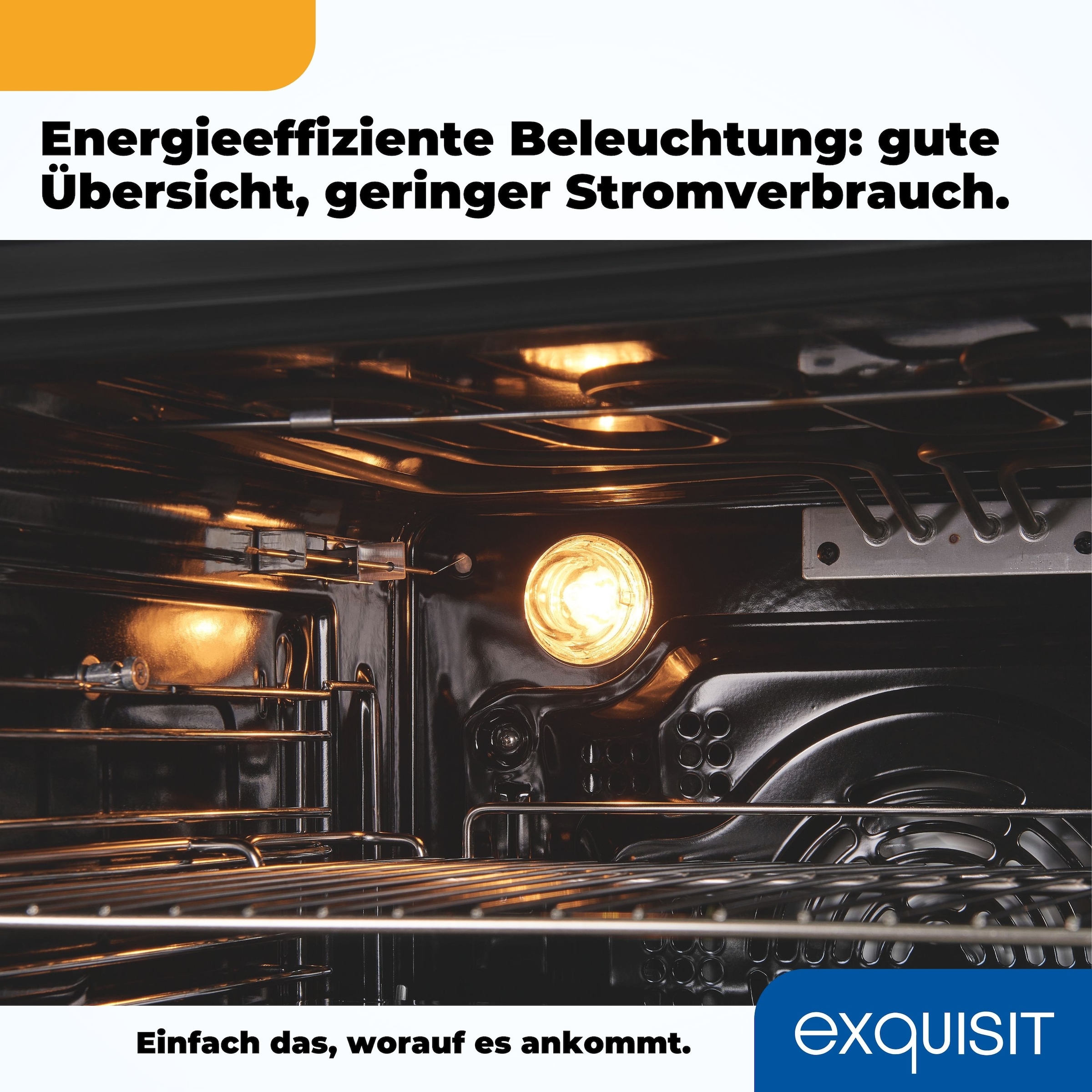 exquisit Backofen  »EBE76-9-H-020 inox«, mit 1-fach-Teleskopauszug