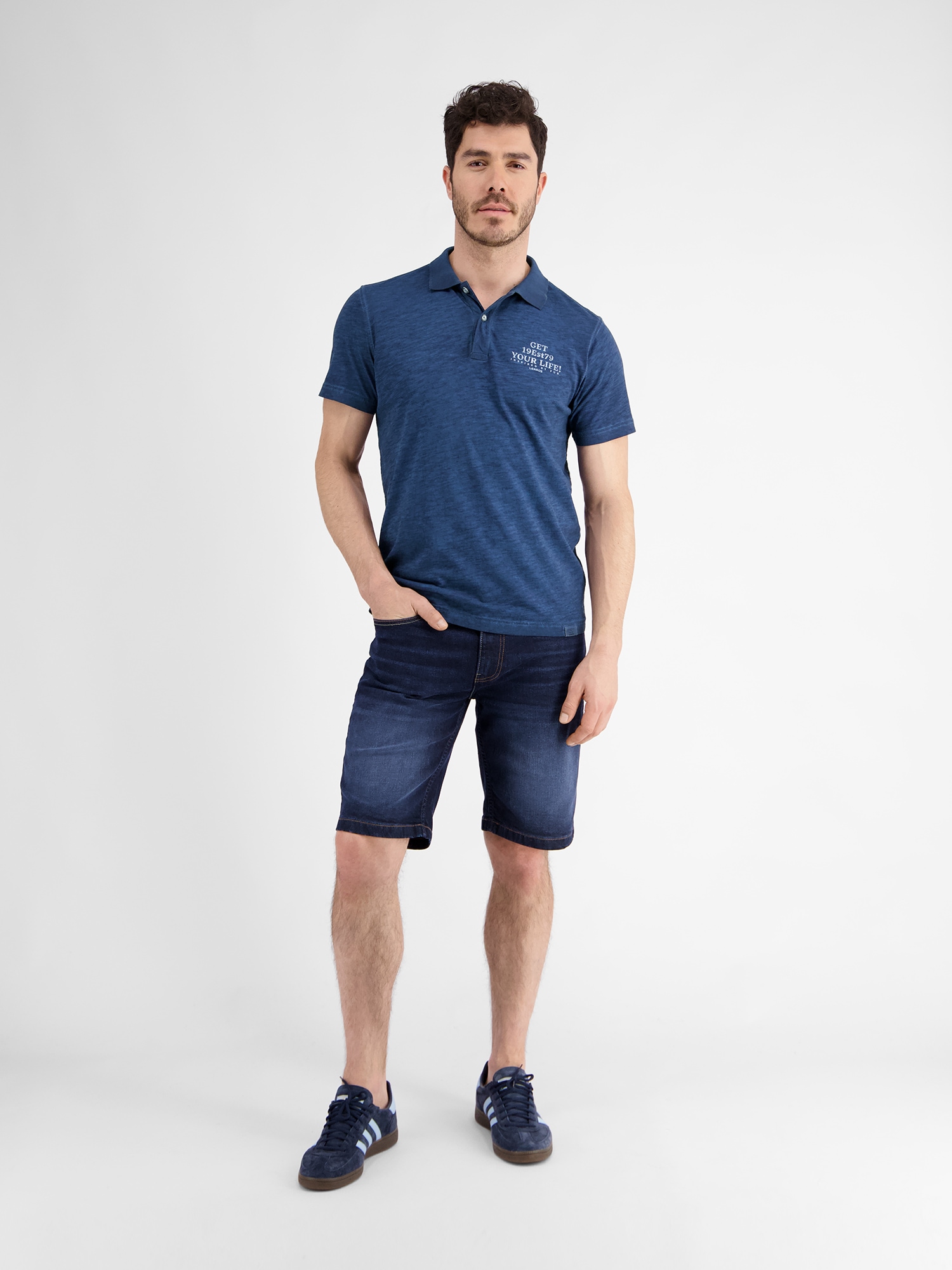 LERROS Poloshirt »LERROS Poloshirt mit lässigem Brustprint«