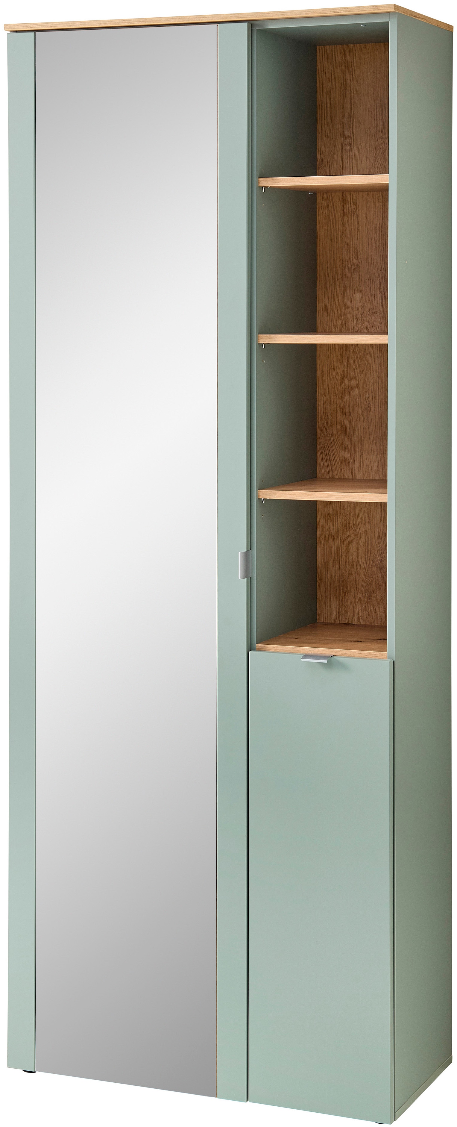 Innostyle Garderobenschrank »BARI Garderobenschrank mit Spiegel in grün, Größe B/H/T: 78 cm x 202 cm x 38 cm