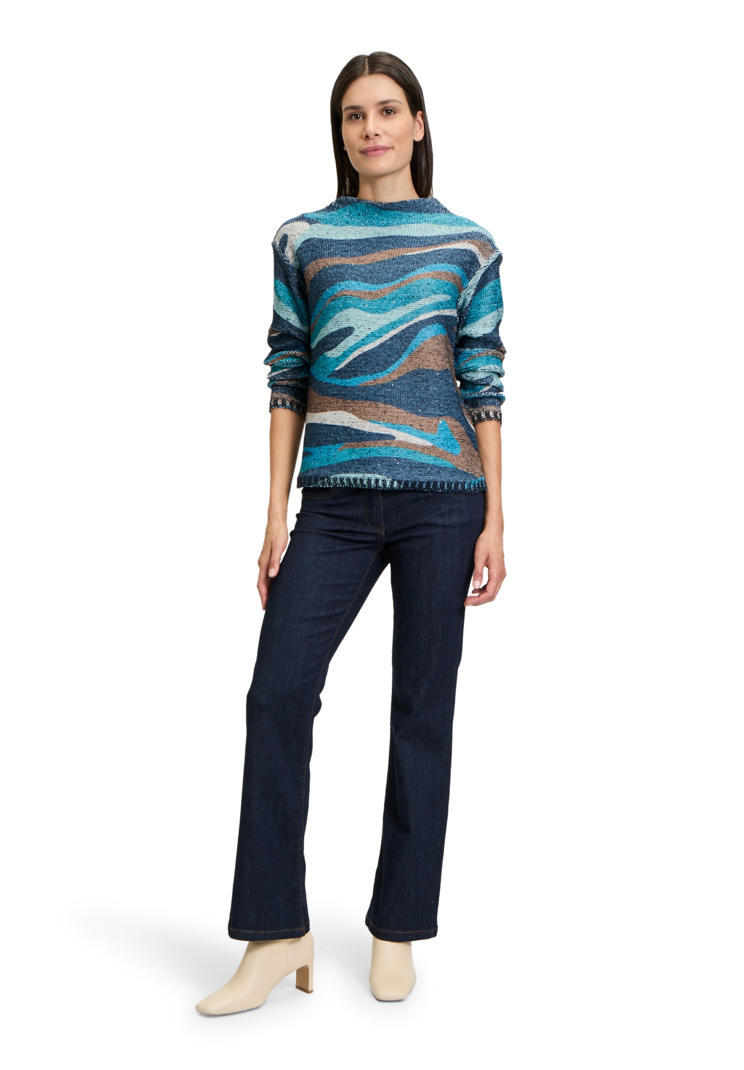 Betty Barclay Rundhalspullover »Grobstrick-Pullover mit Print«