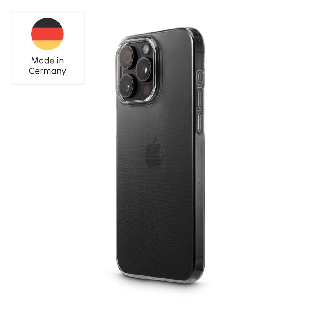 Hama Handyhülle »Handyhülle „Always Clear“ f. iPhone 15 Pro (kratzfest, ohne Vergilben)«, Apple iPhone 15 Pro, Anti-Rutsch-Oberfläche und bezogene Seitentasten