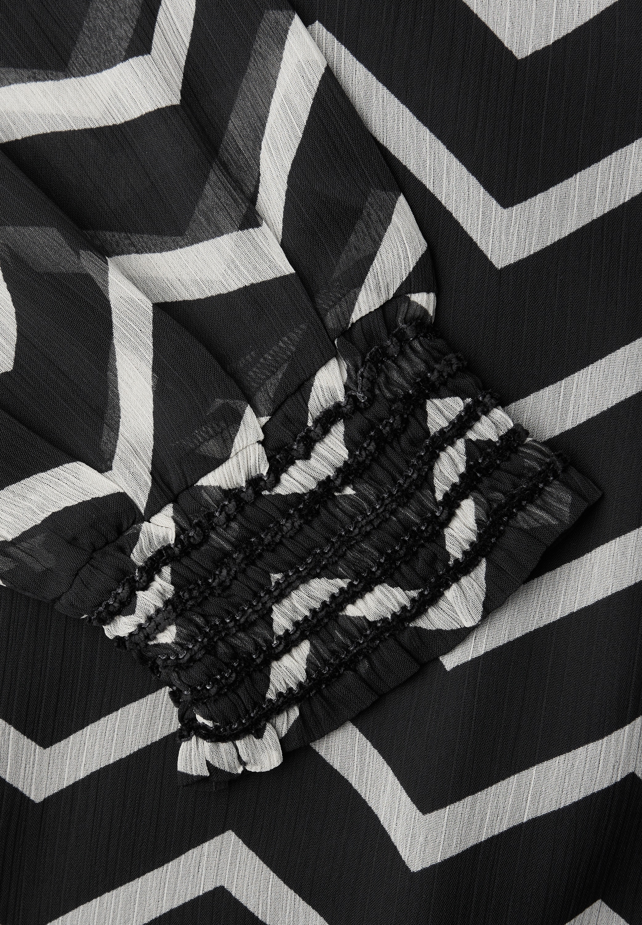 STREET ONE Chiffonbluse Langarm mit elastischen Bündchen