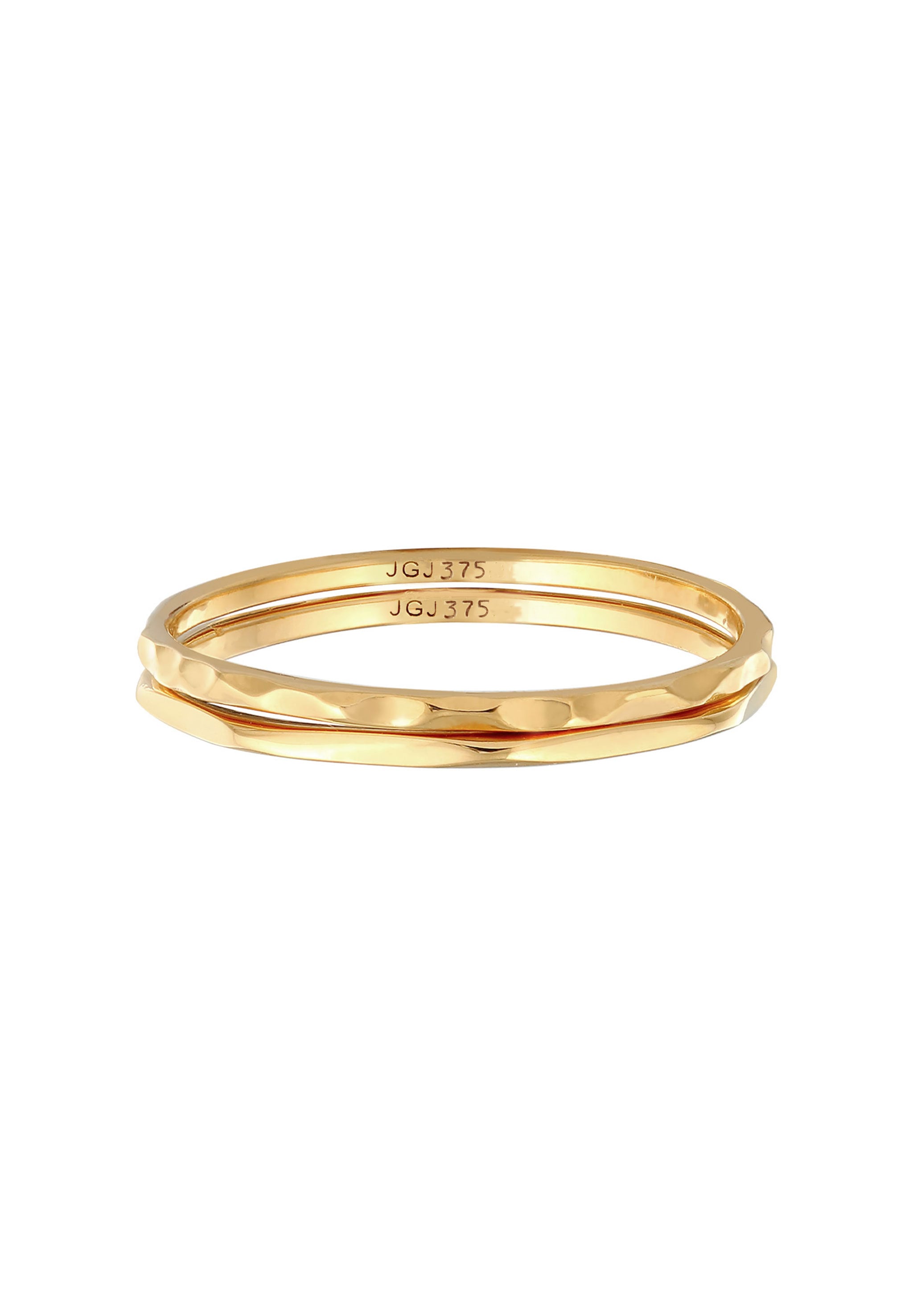 Elli Premium Ring-Set »Ring Stapelringe Stacking Bandring (2 tlg.) 375 Gelbgold«