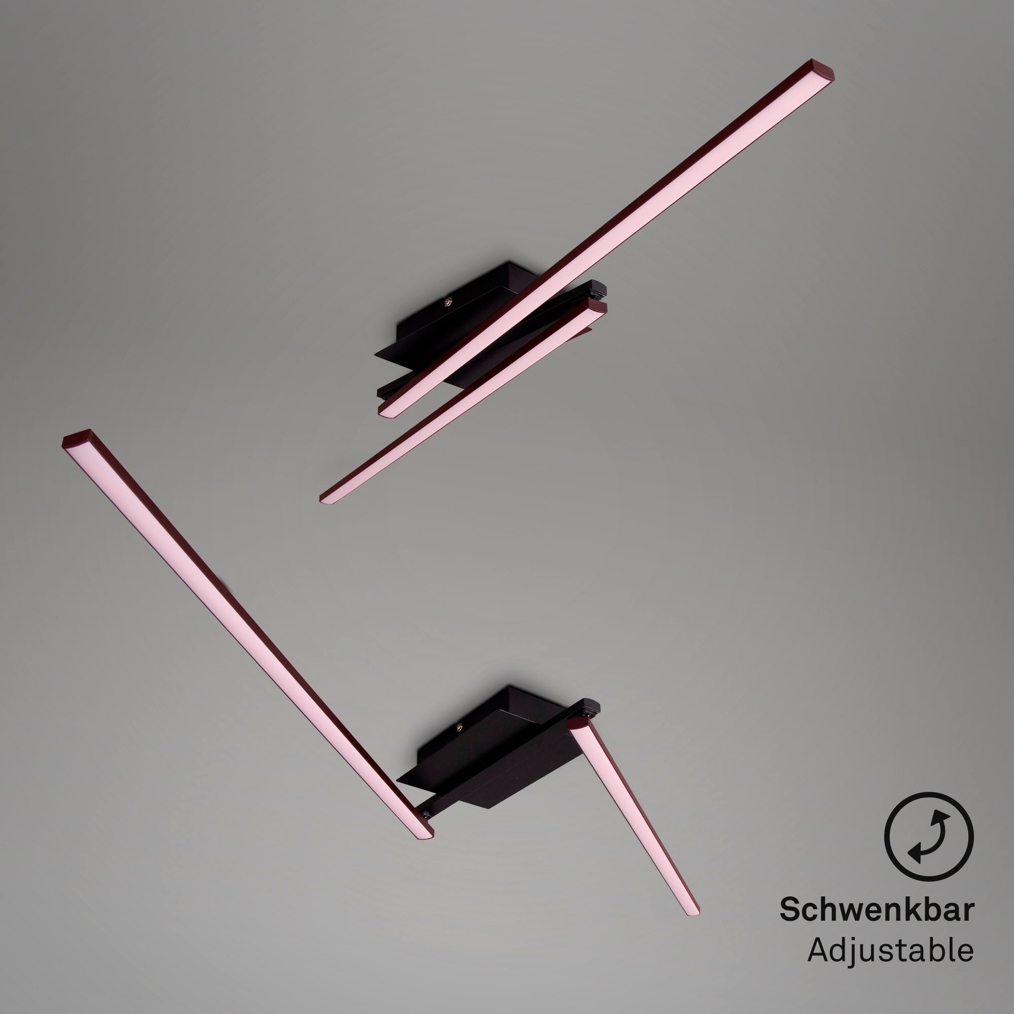 Briloner Leuchten Deckenleuchte »Deckenleuchte STAFF«, LED Deckenleuchte 2-flammig schwenkbar schwarz 3000K 12W Metall