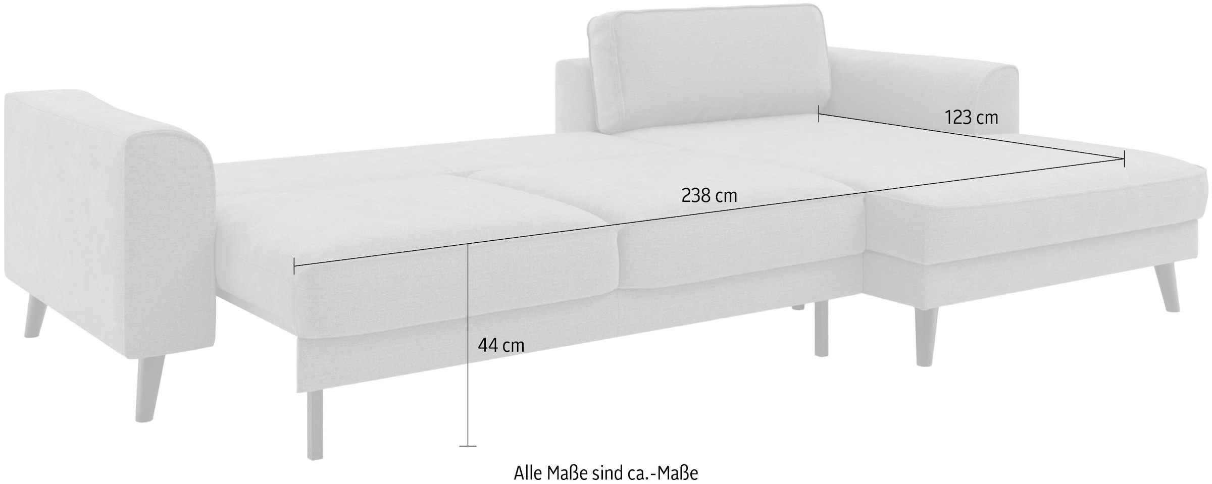 TRENDMANUFAKTUR Ecksofa »Lumber Jack, elegantes Designsofa, L-Form«, wahlweise mit Bettfunktion u. Bettkasten