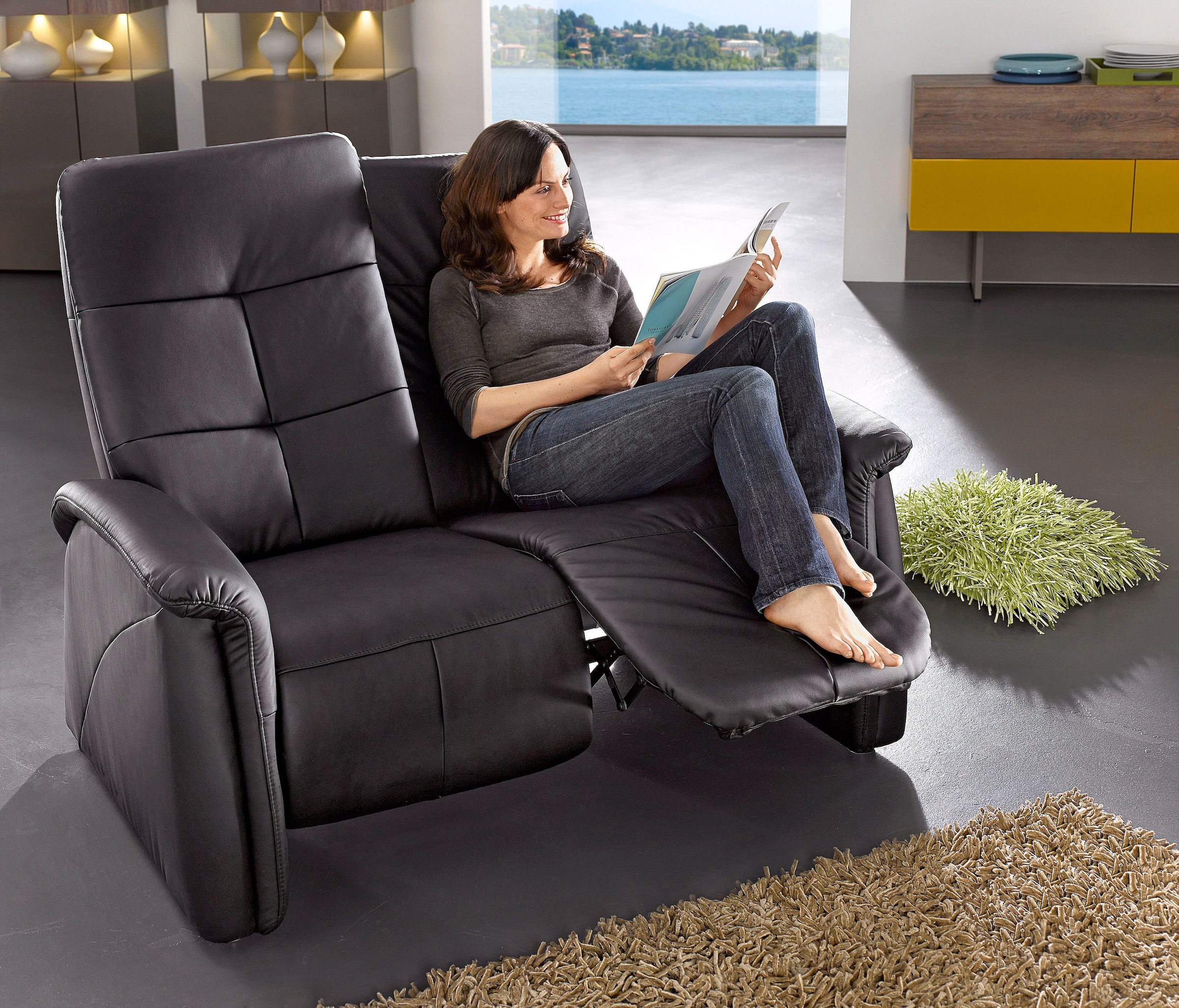 exxpo - sofa fashion 2-Sitzer »Tivoli, Kinosofa, bequem und komfortabel durch die Relaxfunktion«, (2-sitzig), schmale Armlehnen, hohe Rückenlehne