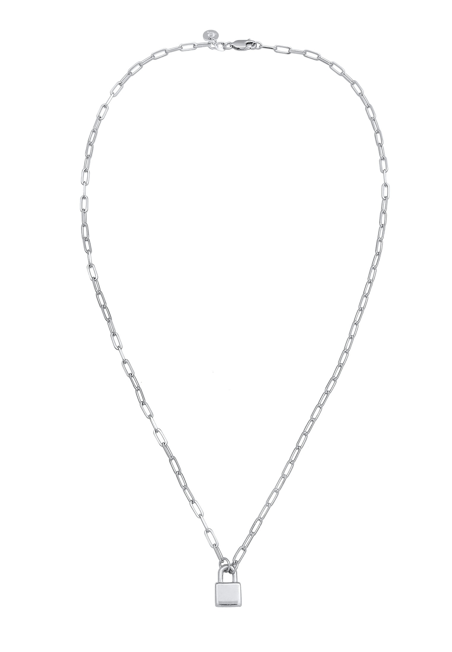 Elli Premium Kette mit Anhänger »Halskette Schloss Liebe Gliederkette Unisex 925er Silber«