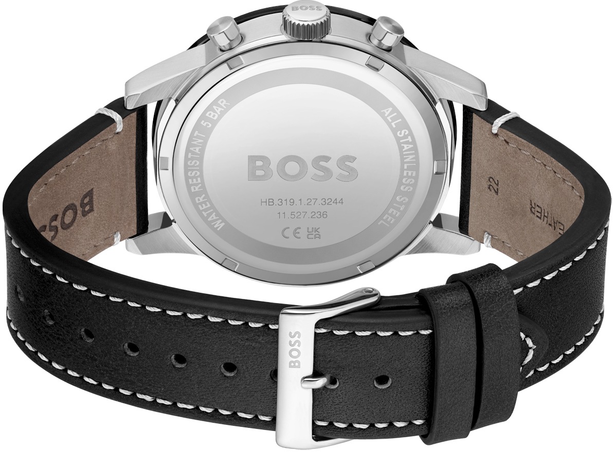 BOSS Chronograph »ALLURE«, Quarzuhr, Herrenuhr, Armbanduhr, Stoppfunktion, Lederarmband