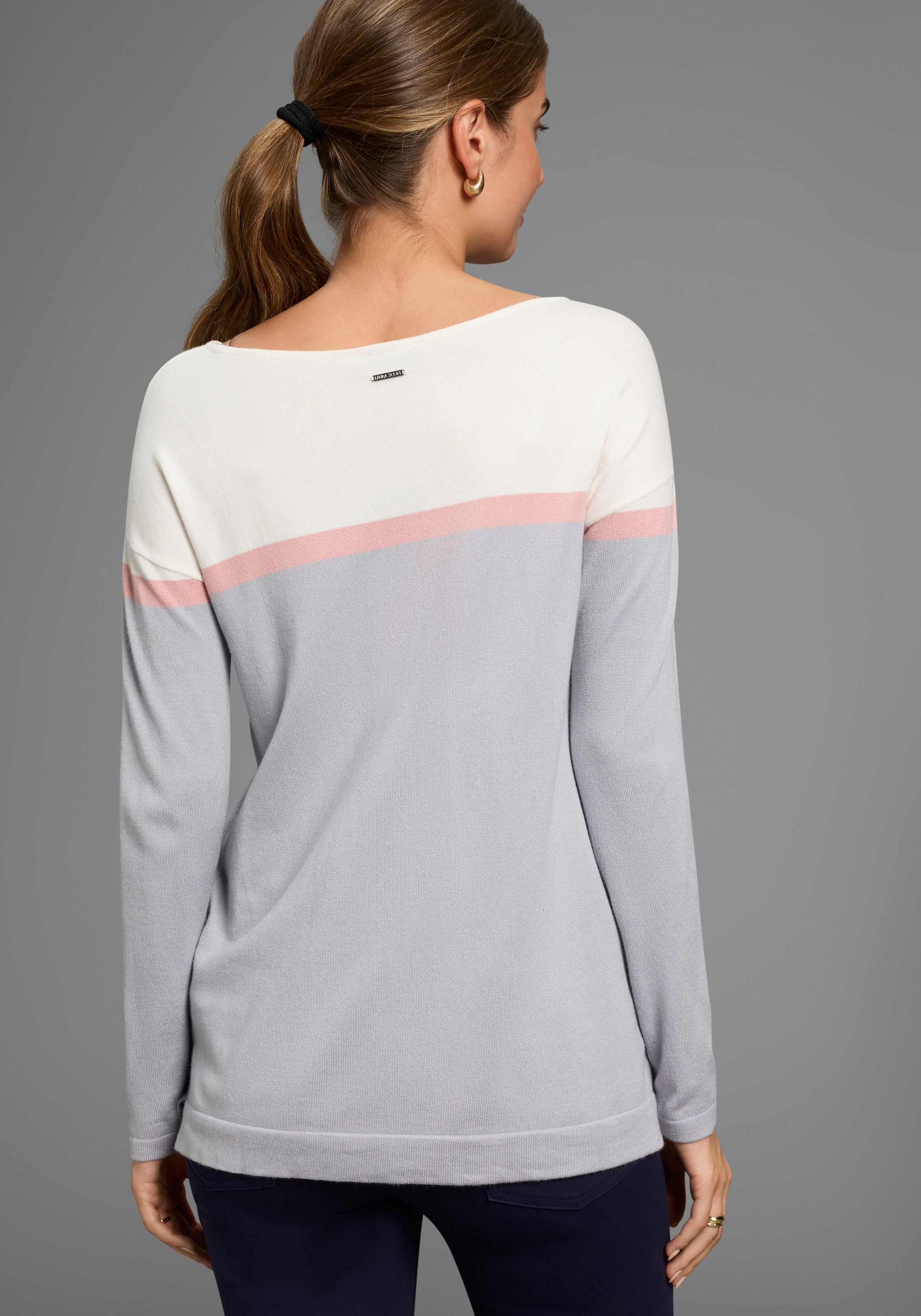 Laura Scott Strickpullover, mit Printstreifen - NEUE KOLLEKTION