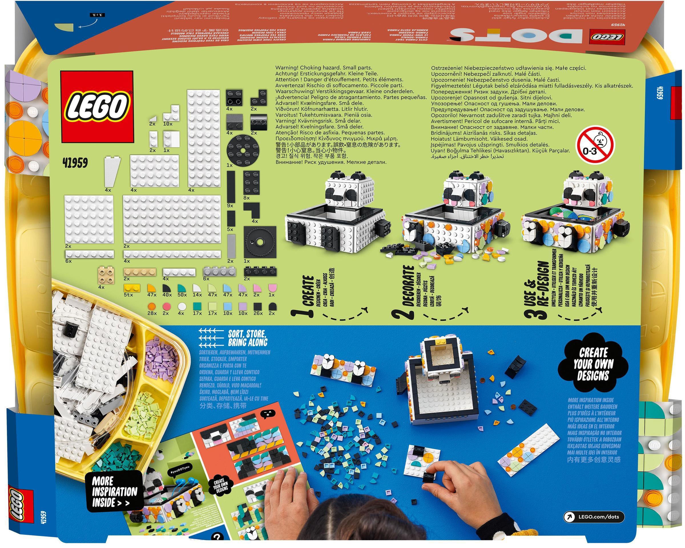 LEGO® Konstruktionsspielsteine »Panda Ablageschale (41959), LEGO® DOTS«, (517 St.), Made in Europe