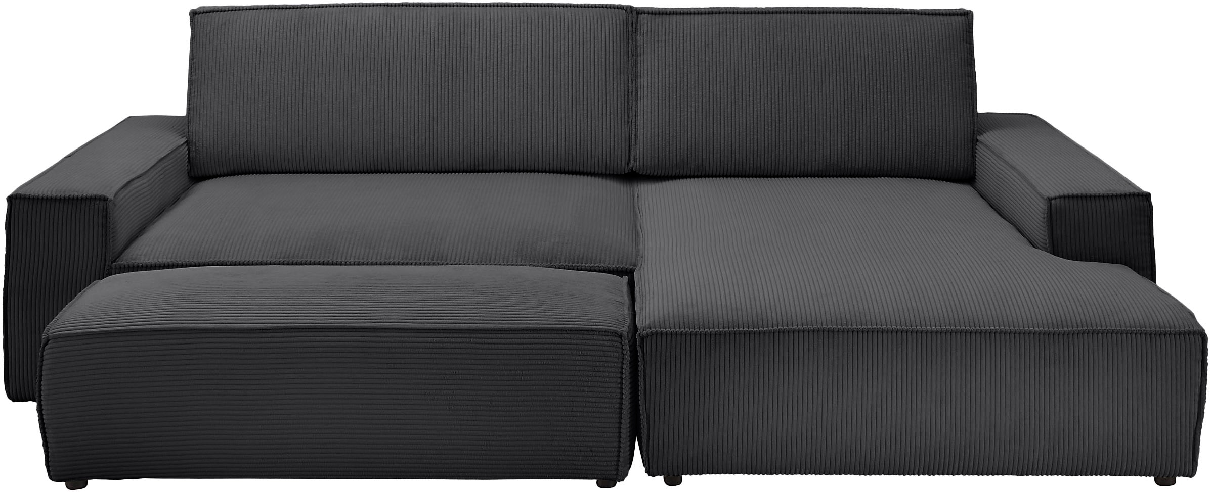 Home affaire Polsterecke »NEU: SHERWOOD XXL tief, L-Form mit Schlaffunktion, Big-Sofa mit Hocker« stellbar zum Schlafsofa (Krokodilverbinder), Cord, Leinenoptik,