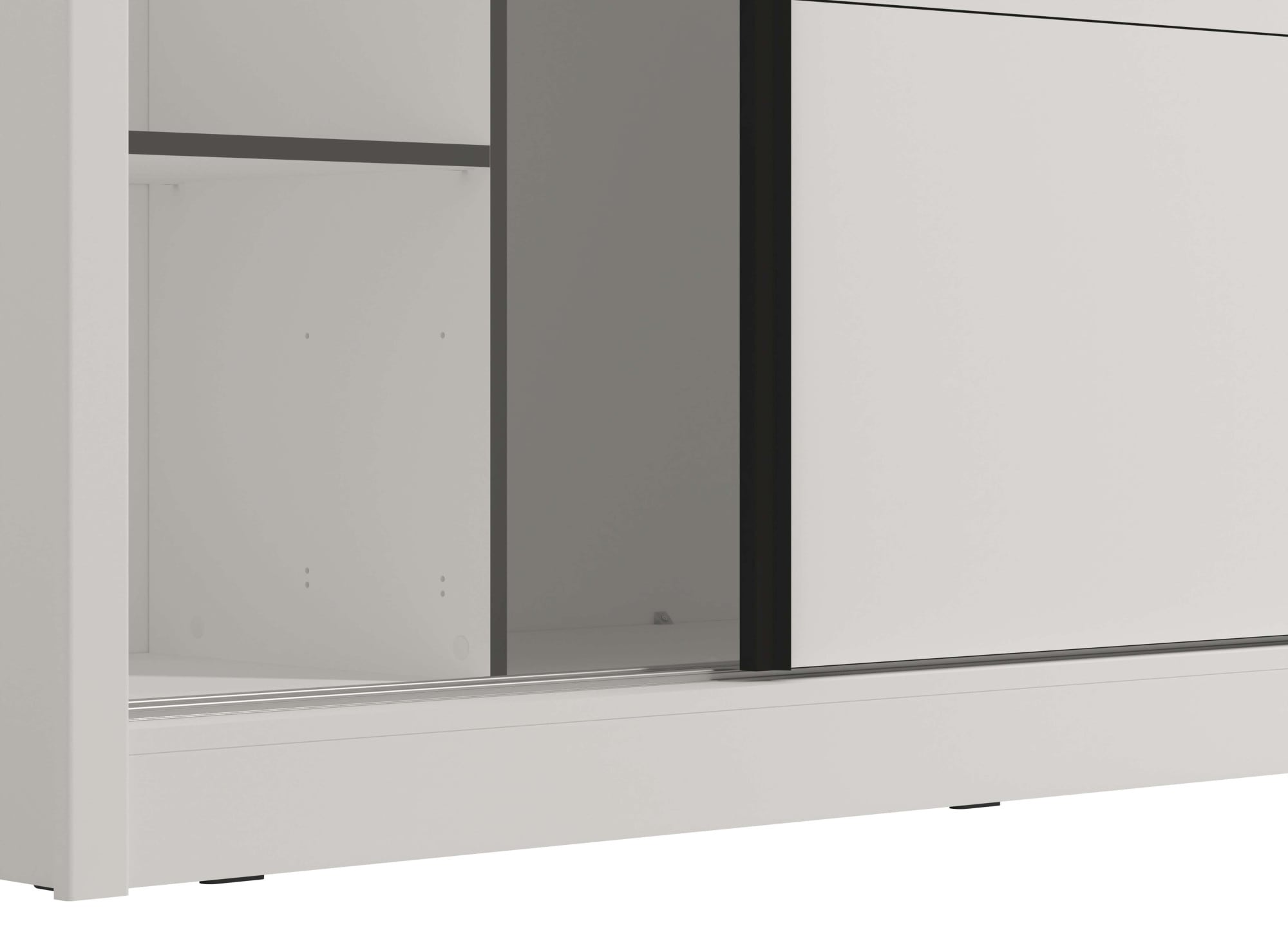 INOSIGN Schwebetürenschrank »Albi, Schlafzimmerschrank, Wäscheschrank in cashmere oder weiß« Kleiderschrank mit Spiegel MIT Innenausstattung,FSC®-zertifiziert