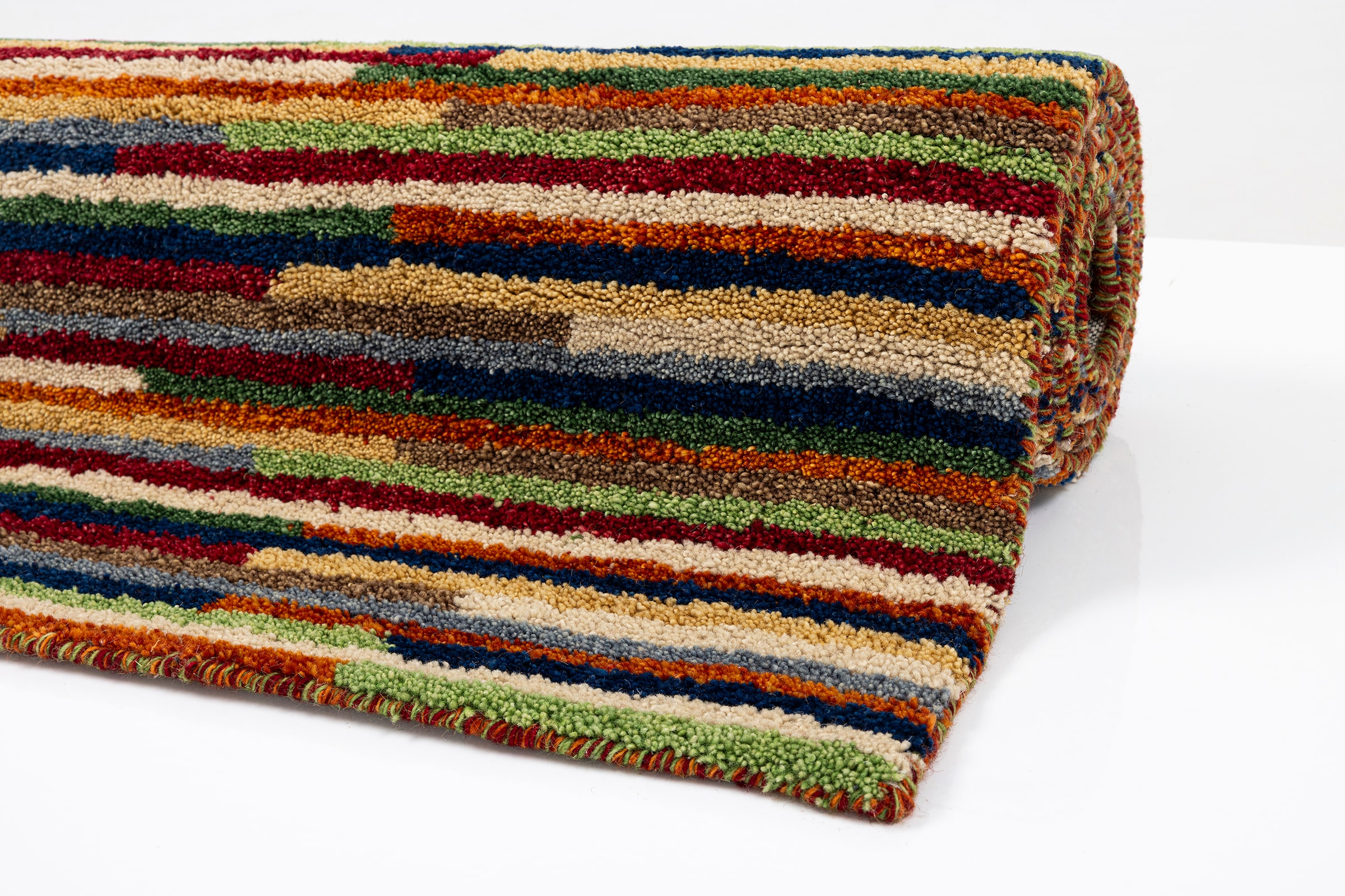 THEKO Wollteppich »Gabbeh Multi, Handweb Teppich, meliert, reine Wolle,«, rechteckig, 15 mm Höhe, Wohnzimmer, Schlafzimmer, Esszimmer