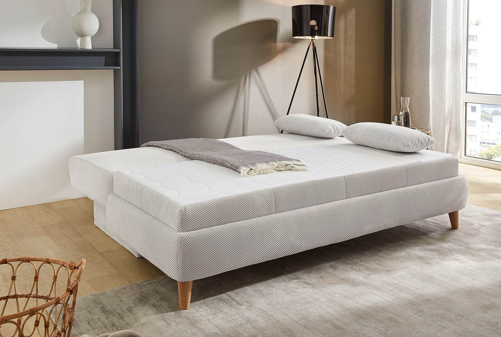 Jockenhöfer Gruppe Schlafsofa »Maja, Dauerschlafsofa«, Wende-Federkernmatratze, Liegefläche 160x200 cm, Bettkasten