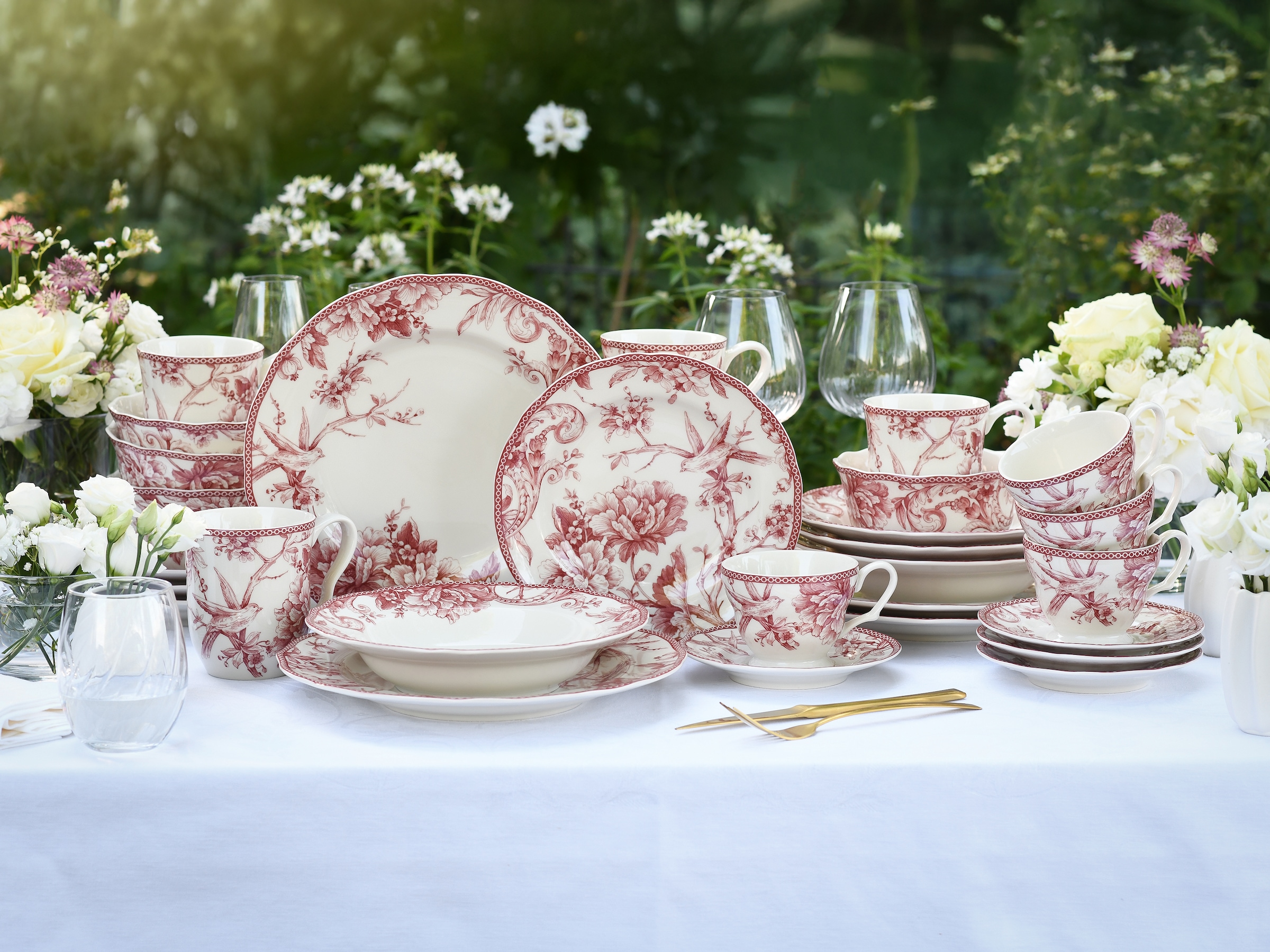 CreaTable Kombiservice »Adelaide, Service 20-tlg.« Nostalgischer Vintage Dekor, Elegante Form
