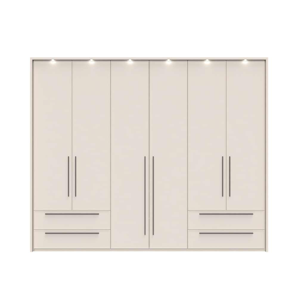 Places of Style Drehtürenschrank »Opera mit oder ohne Kranz inkl. LED-Bel.,B 227,272,317 oder 362 cm«, UV lackiert, Soft Close Funktion, Höhenverstellbare Füße