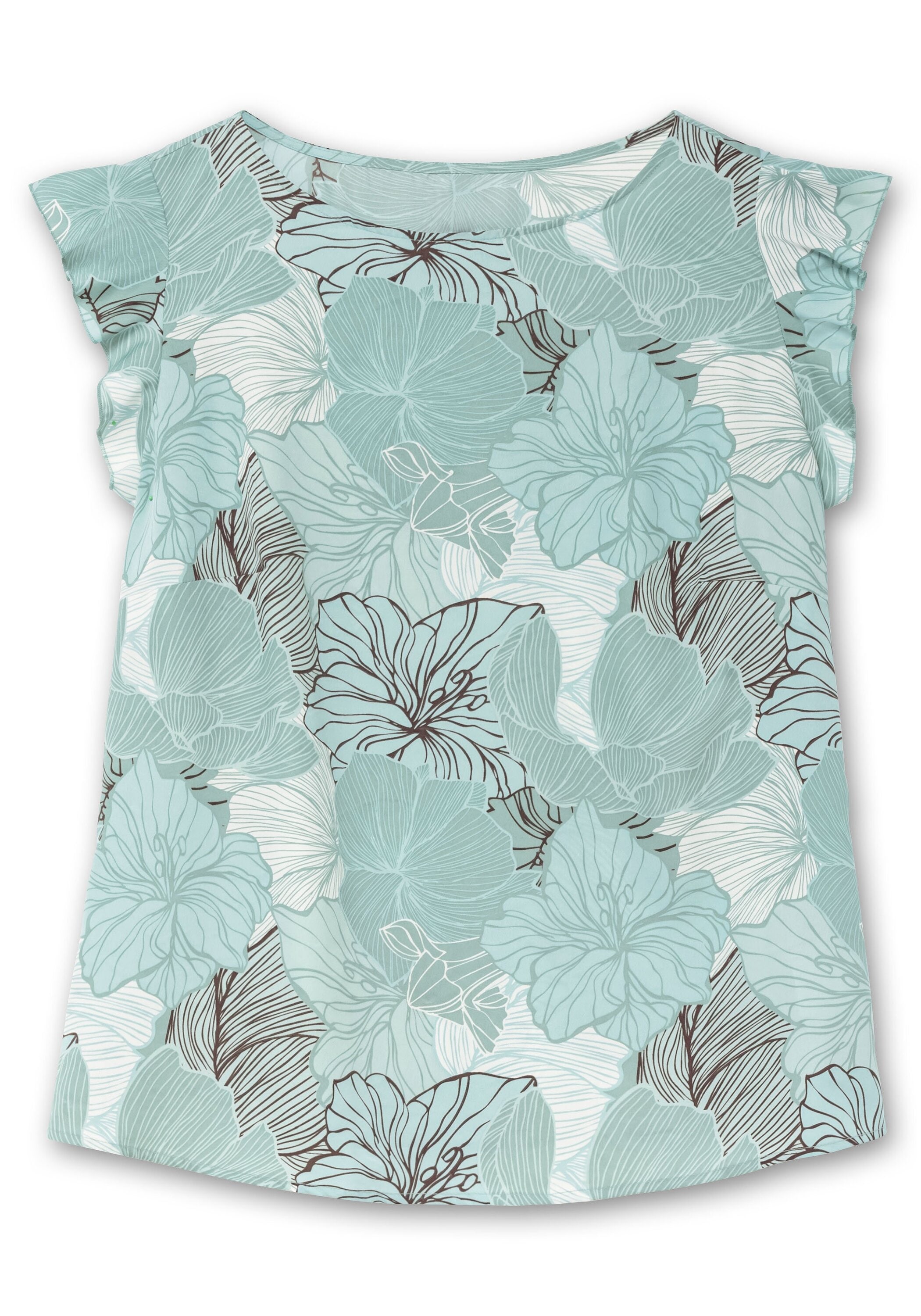 Sheego Longtop »Blusentop mit floralem Print und Volants«