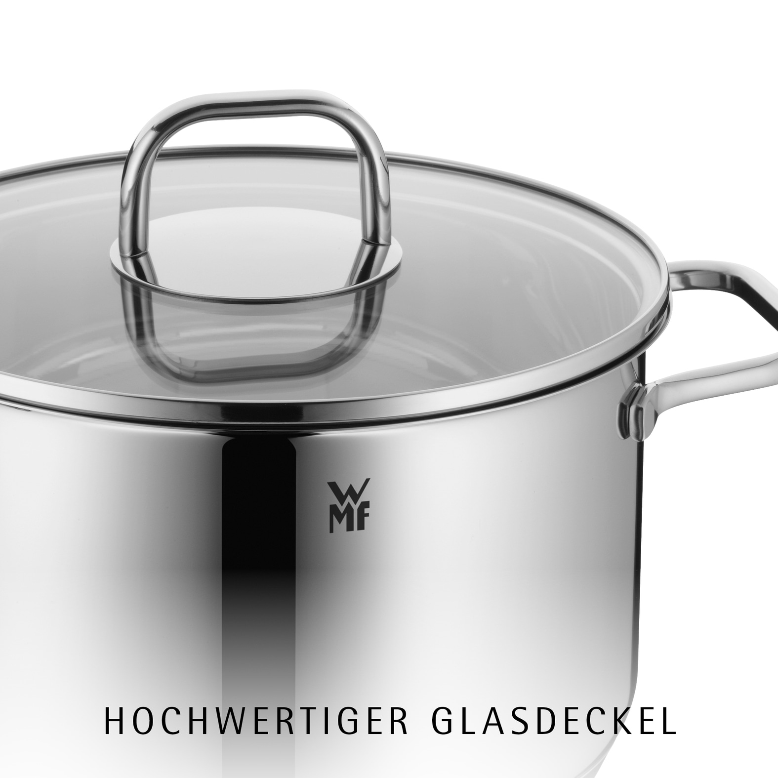 WMF Topf-Set »Inspiration Induktion, Kochtopf Set mit Glasdeckel« Set, Bratentopf Ø 20cm, 3x Fleischtopf Ø 16/20/24cm, Stielkasserolle Ø 16cm, 9 Stk. tlg. Cromargan® Edelstahl Rostfrei 18/10