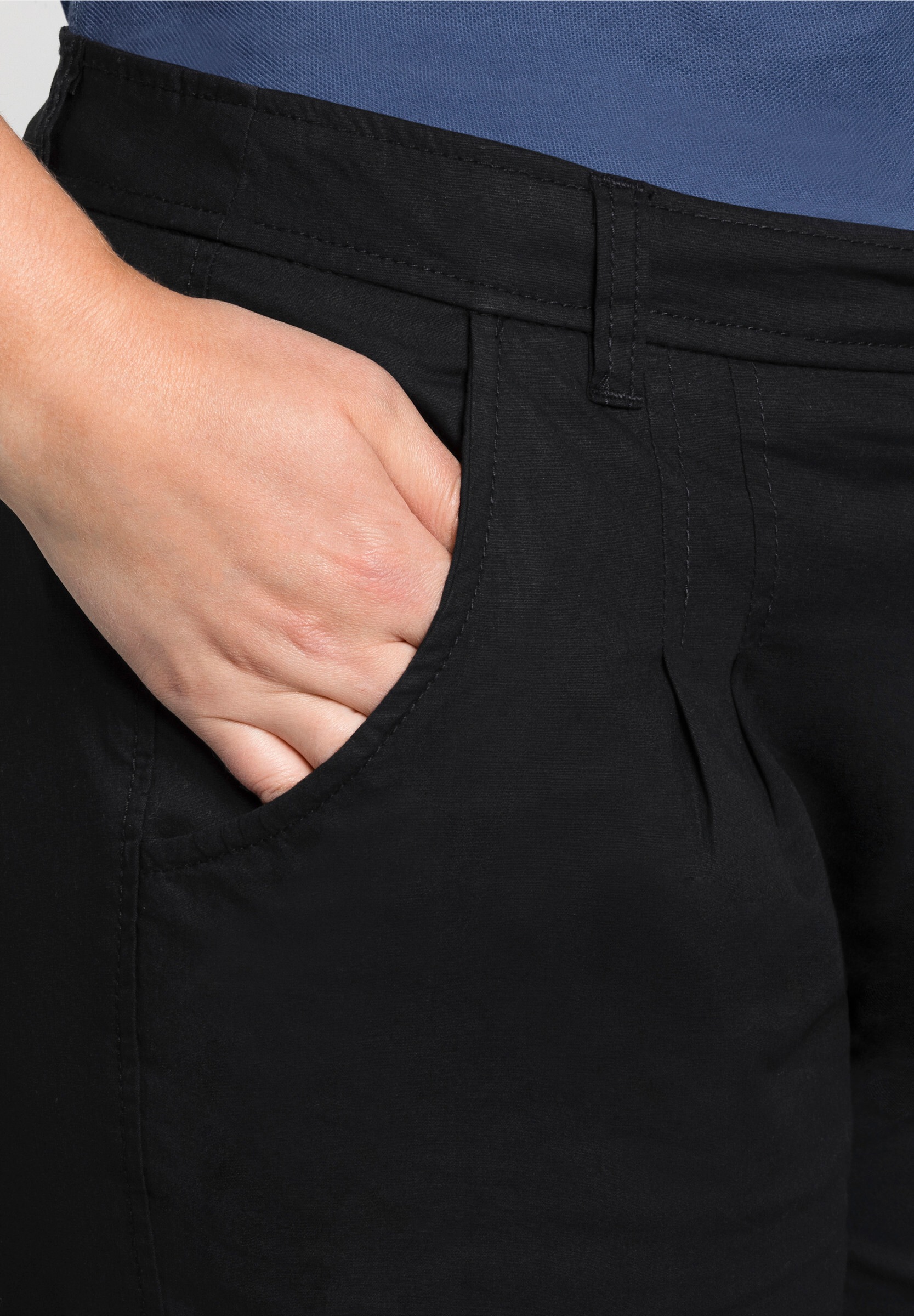 Sheego Chinohose »Chinohose Chinohose mit Bundfalten«  in Stretch-Qualität
