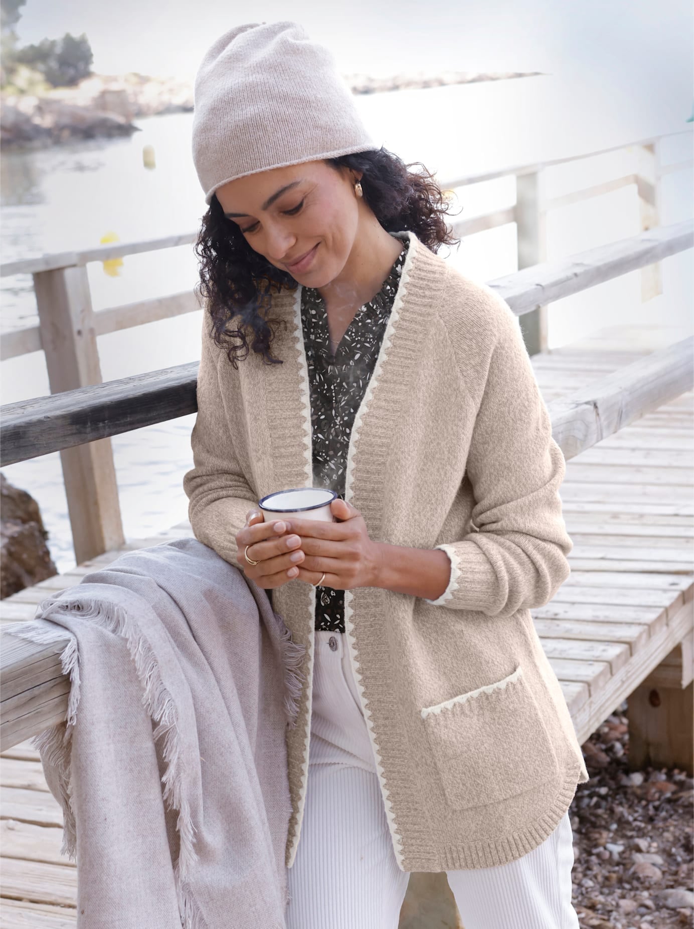 Casual Looks Longstrickjacke