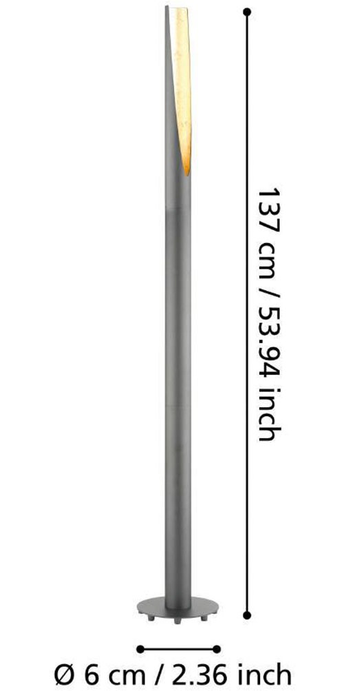 EGLO LED Stehlampe »BARBOTTO«, 1 flammig, Leuchtmittel LED-Board-GU10 | LED wechselbar, Leuchte schwarz, gold / Ø6 x H137 cm / inkl. 1 x GU10 (je 4,5W)