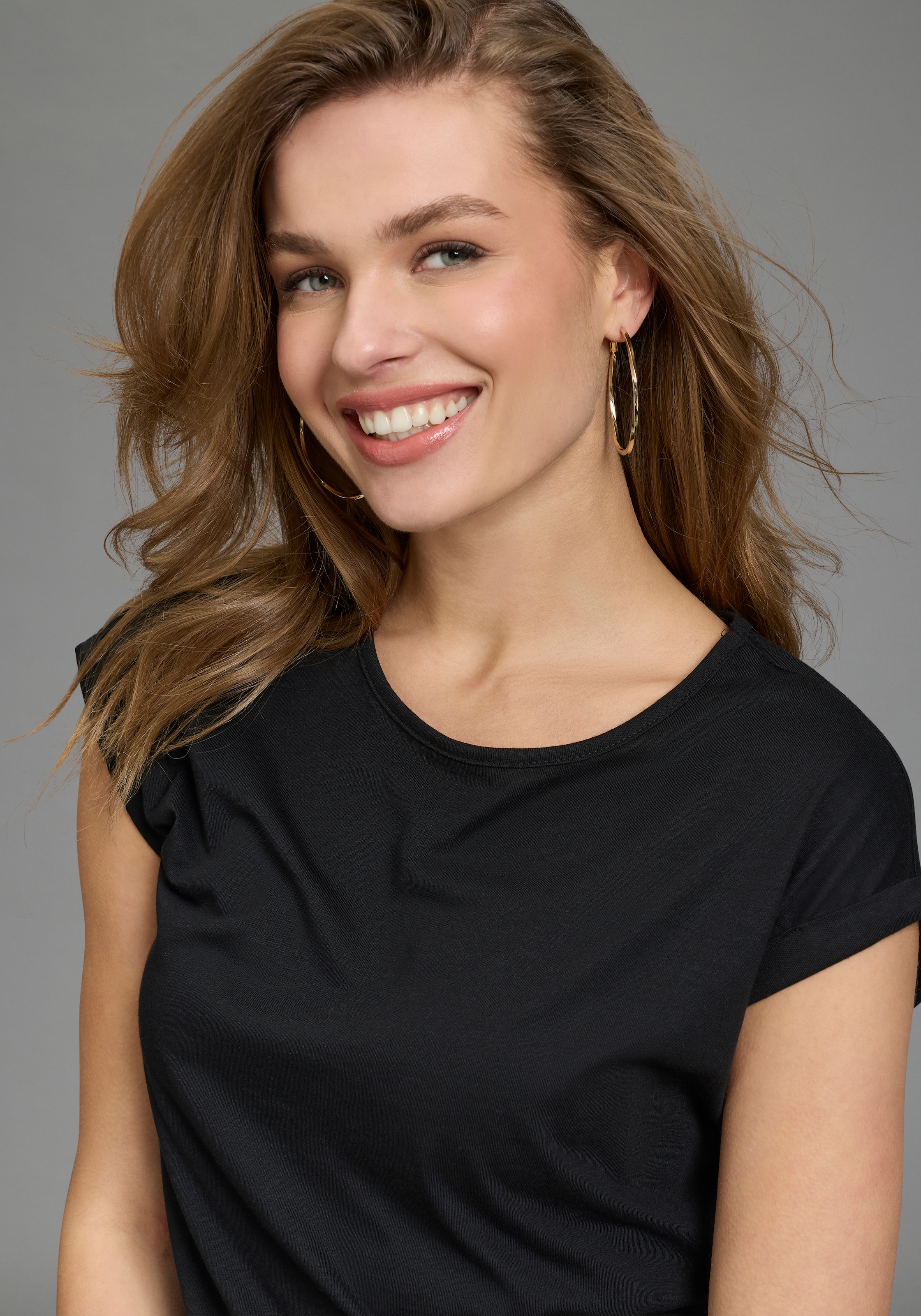 Boysen's T-Shirt Packung,  figurumspielende Passform, Rundhalsausschnitt