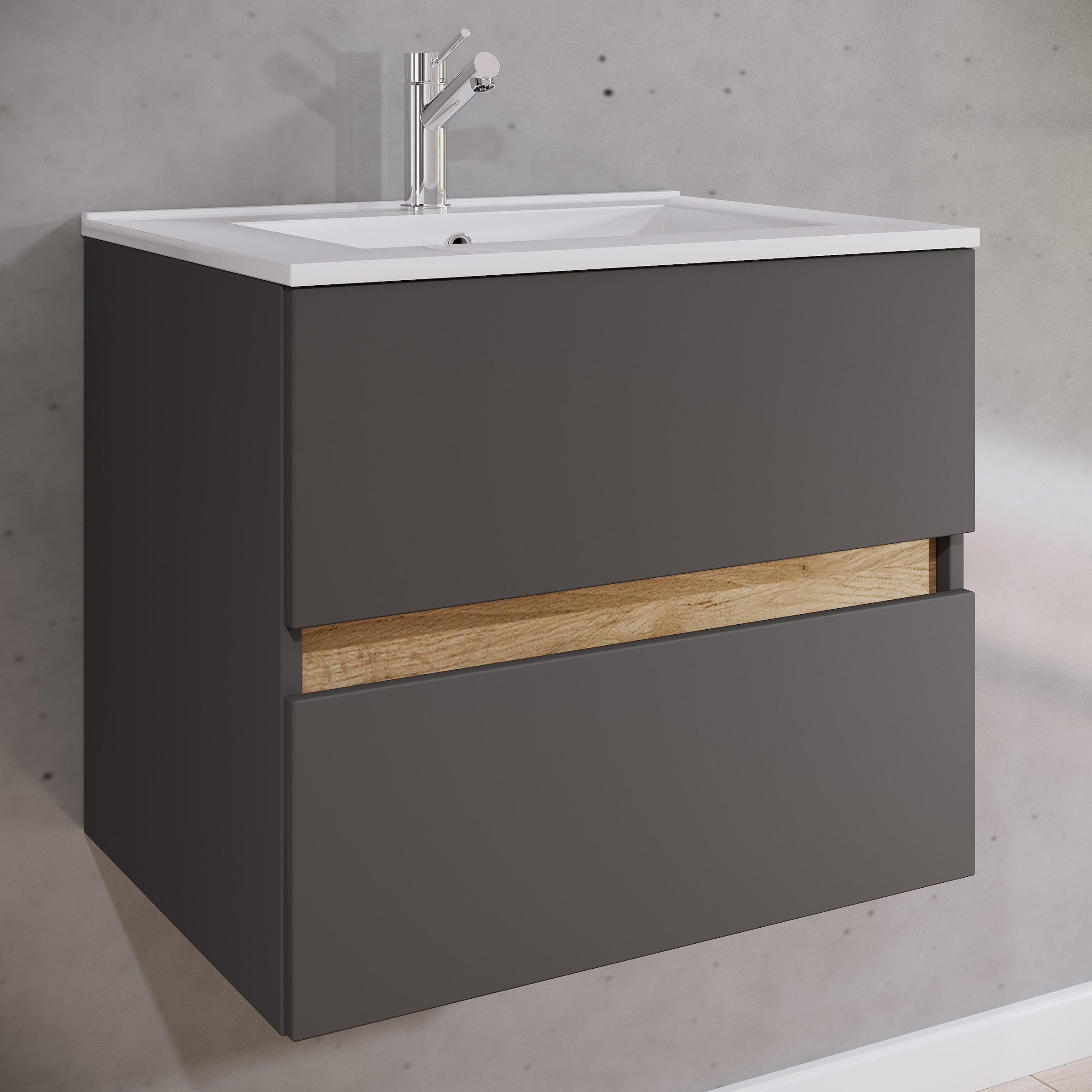 VCM Waschtisch »2 tlg. Badmöbel-Set mit Waschbecken Cosila-I 61 cm« 2 Stk. tlg.