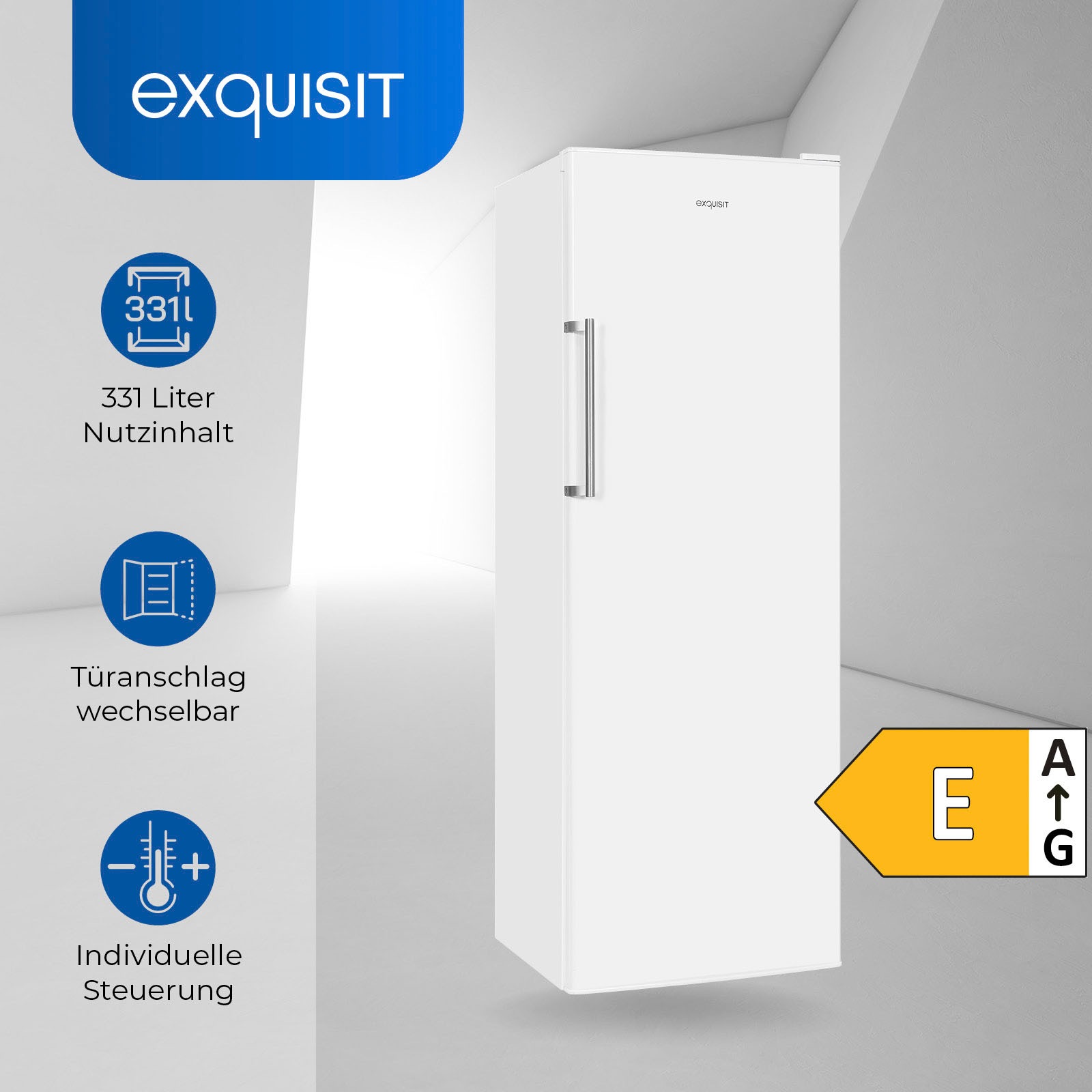 exquisit Kühlschrank »KS350-V-H-040E«, KS350-V-H-040E weiss, 173 cm hoch, 60 cm breit