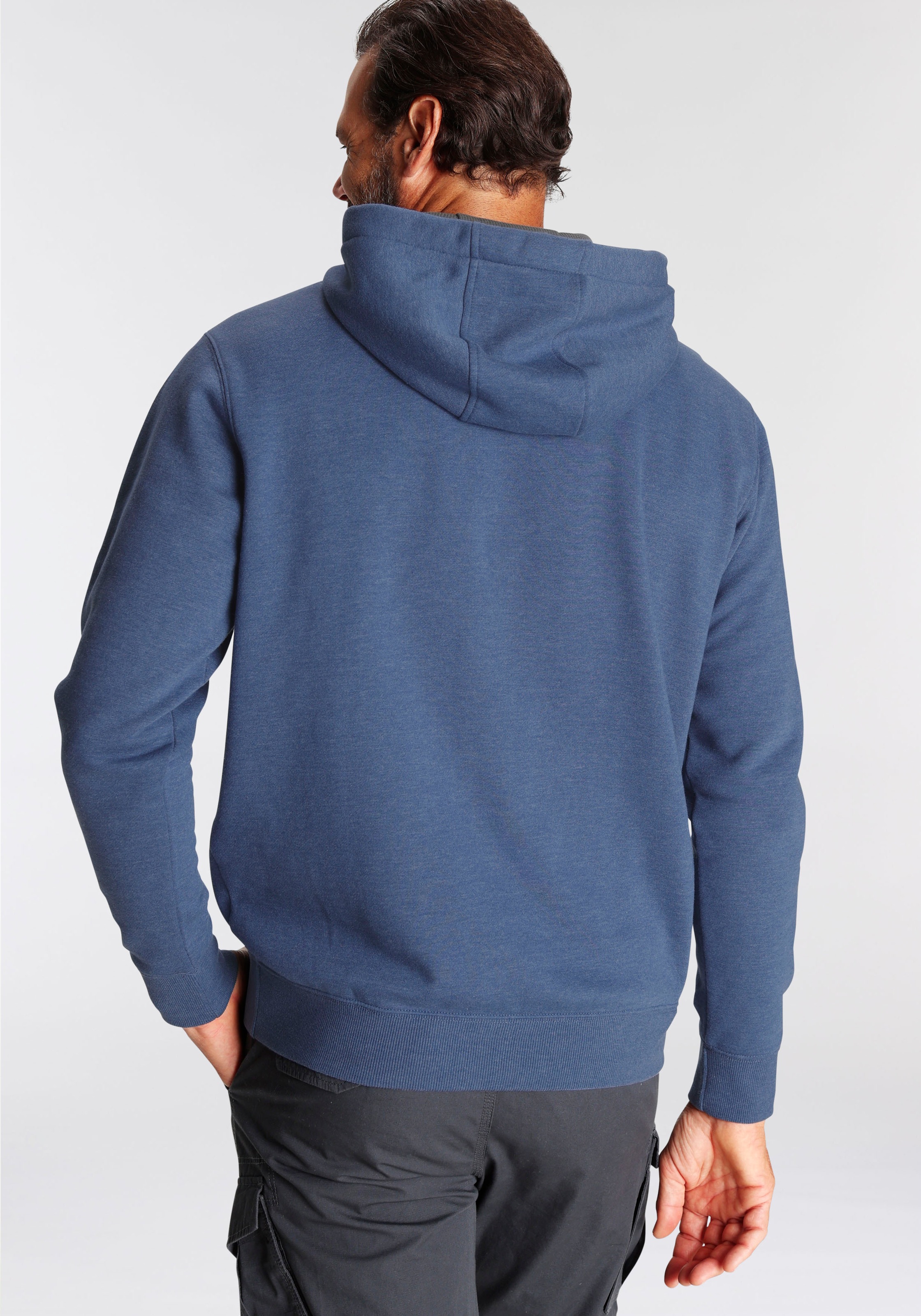 Man's World Kapuzensweatshirt, lange Ärmel, lockere Passform, unifarben, mit Kapuze