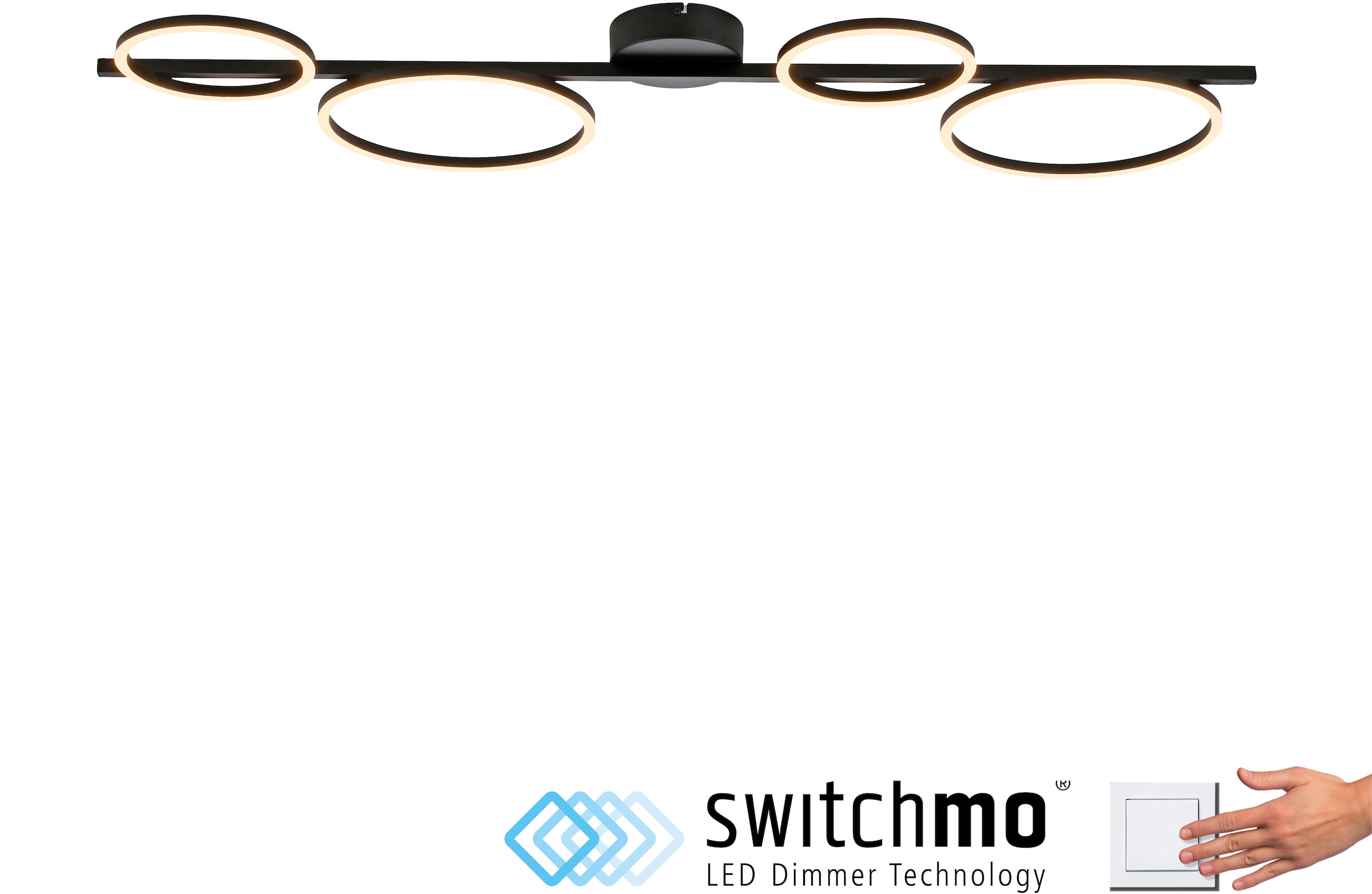 JUST LIGHT Deckenleuchte »MINI RITUS«, 1 flammig, Leuchtmittel LED-Board | LED fest integriert, LED, dimmbar, Switchmo, Memory, nach Trennung vom Netz