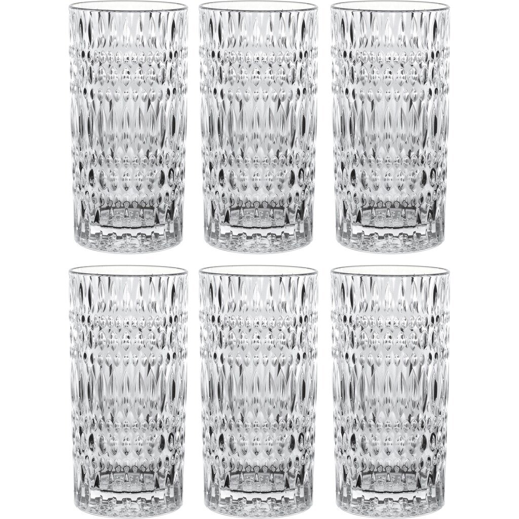 Nachtmann Longdrinkglas »Ethno«, (Set, 6 tlg., 6x Longdrink)