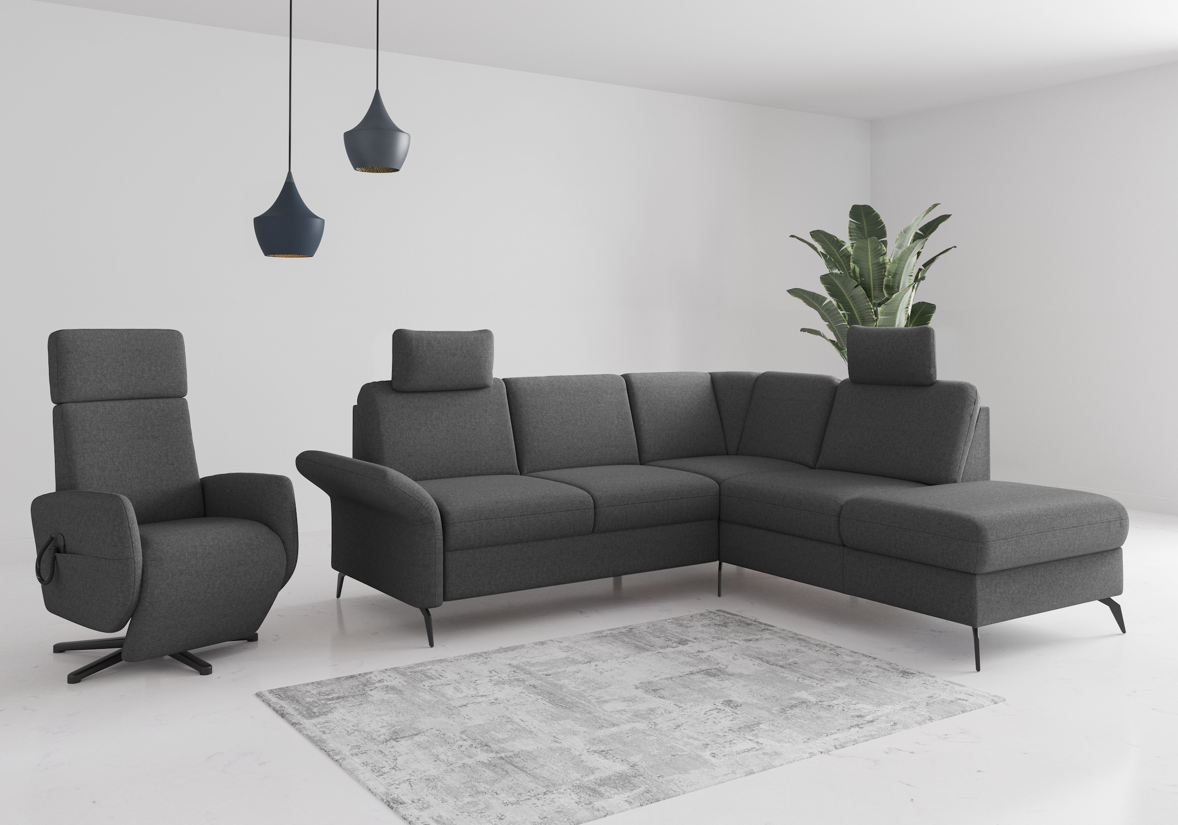 Home affaire Ecksofa »Rochelle«, wahlweise mit Bettfunktion, Bettkasten und Armteilverstellung