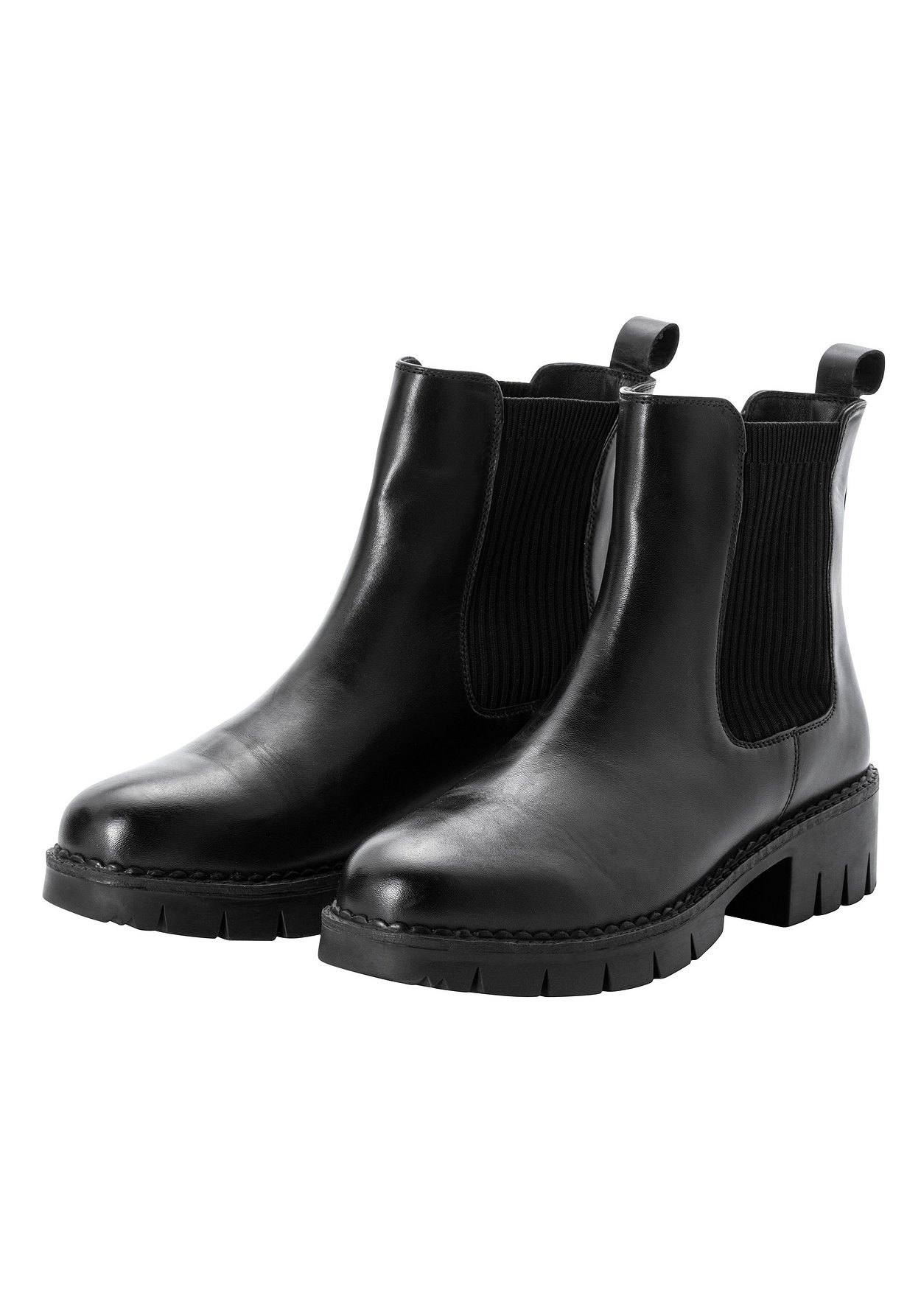 Chelseaboots »Chelsea-Boots mit stark profilierter Sohle, aus Leder«, mit stark...