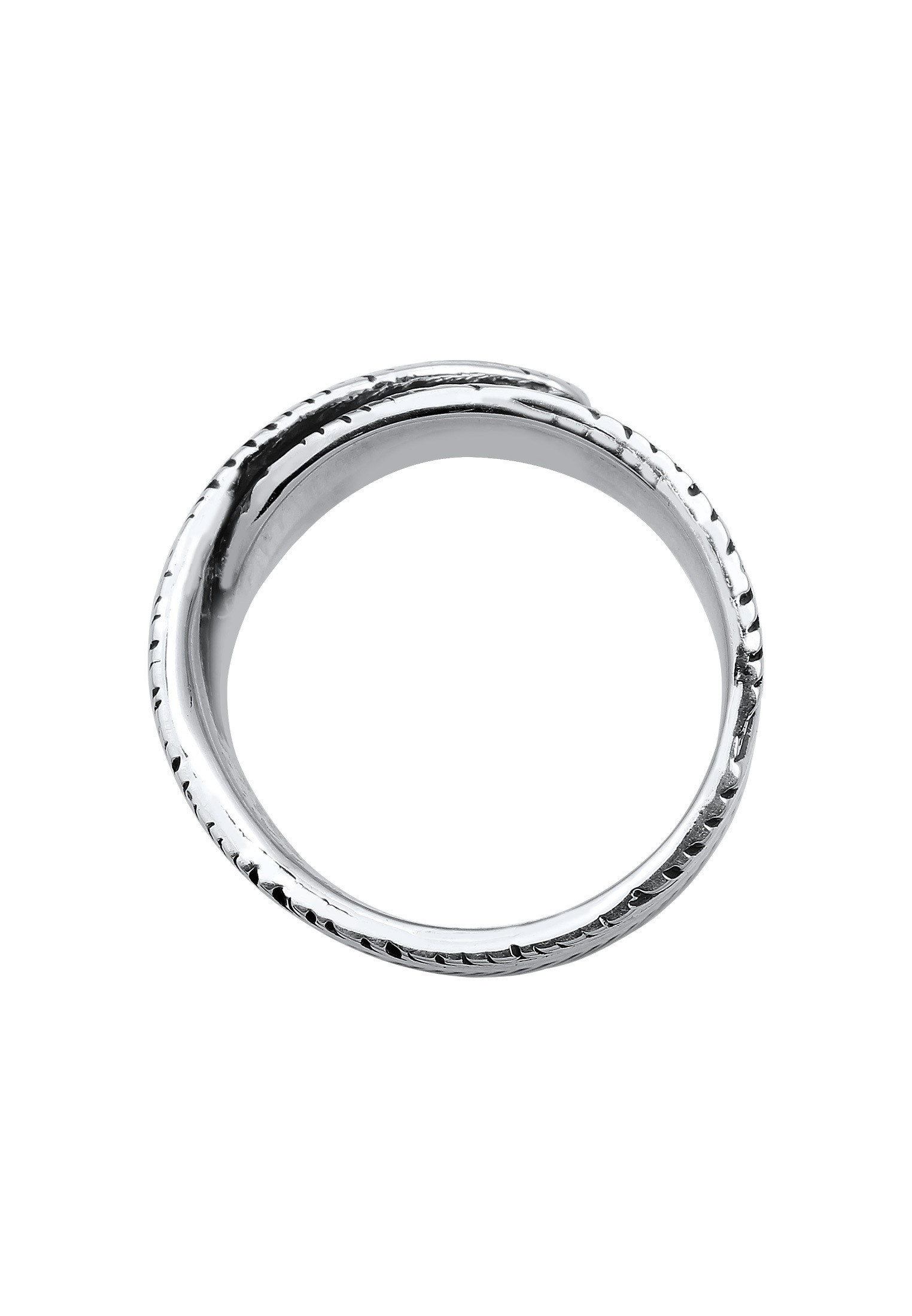 Kuzzoi Silberring »Ring Herren Feder Vintage Trend Massiv 925 Silber«