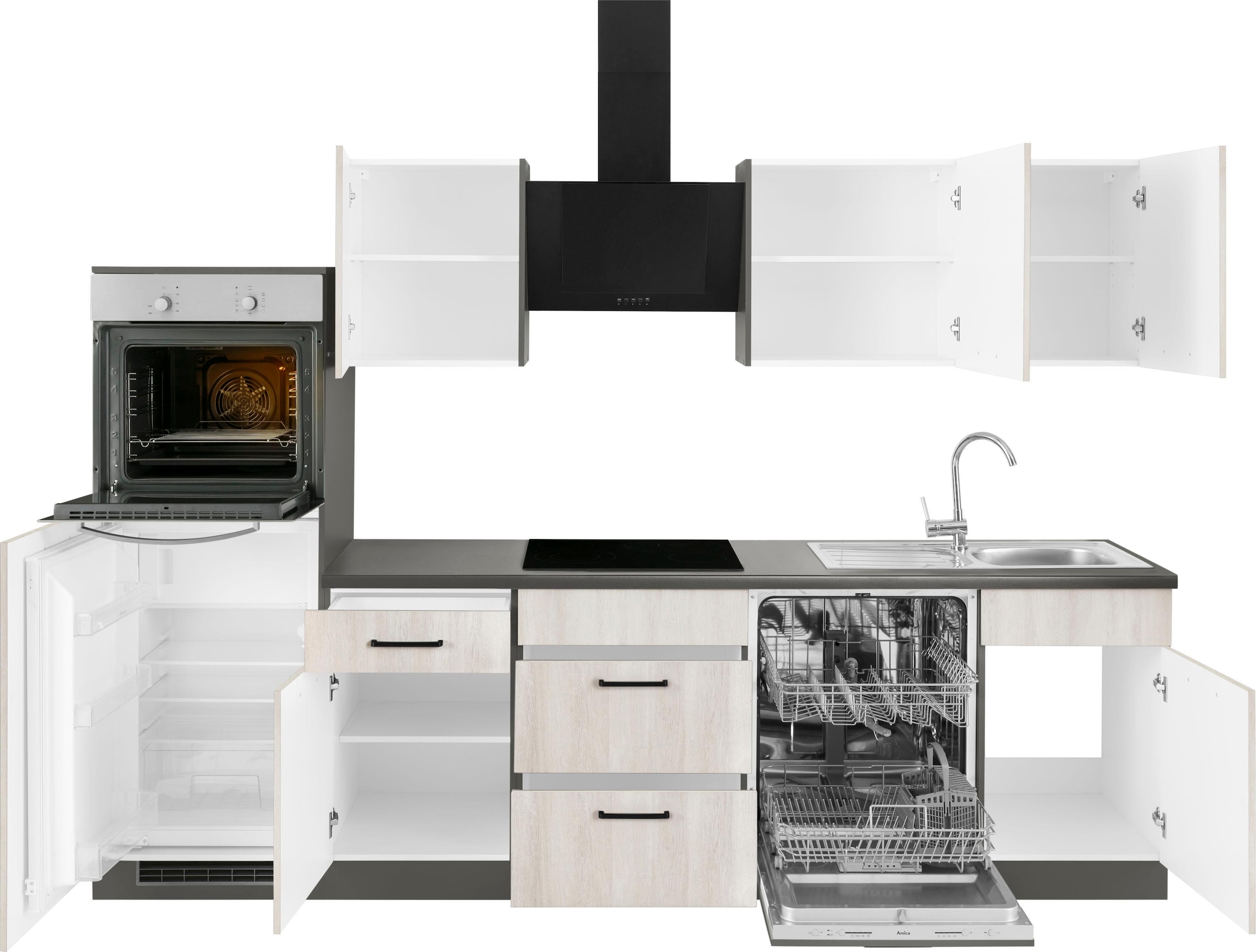 wiho Küchen Küchenzeile »Esbo«, ohne im 280 Shop Breite OTTO cm Online E-Geräte