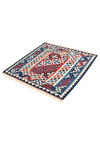 Wollteppich »Kelim - Oriental quadratisch - 101 x 96 cm - mehrfarbig«, quadratisch