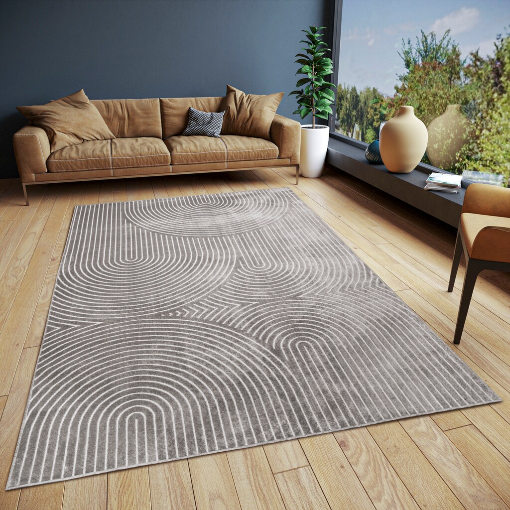 HANSE Home Teppich »Faron«, rechteckig, leichter 3 mm Kurzflor, Skandi, Boho, 3D Effekt, auch als Läufer