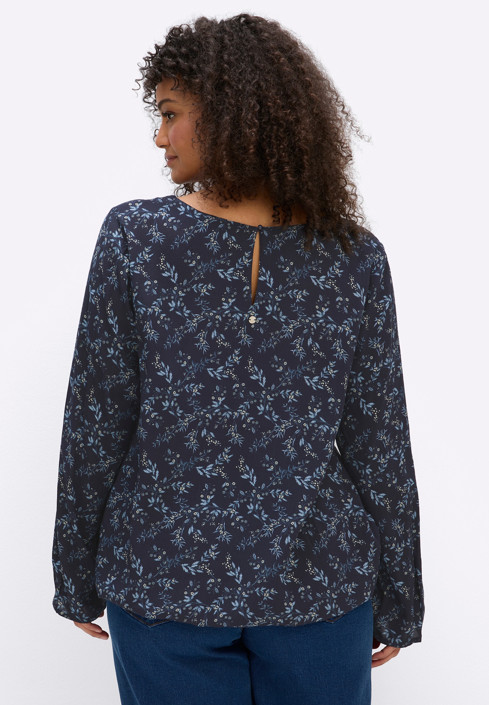 Sheego Longbluse »Tunika Tunika mit Blumenprint und Gummizugsaum«