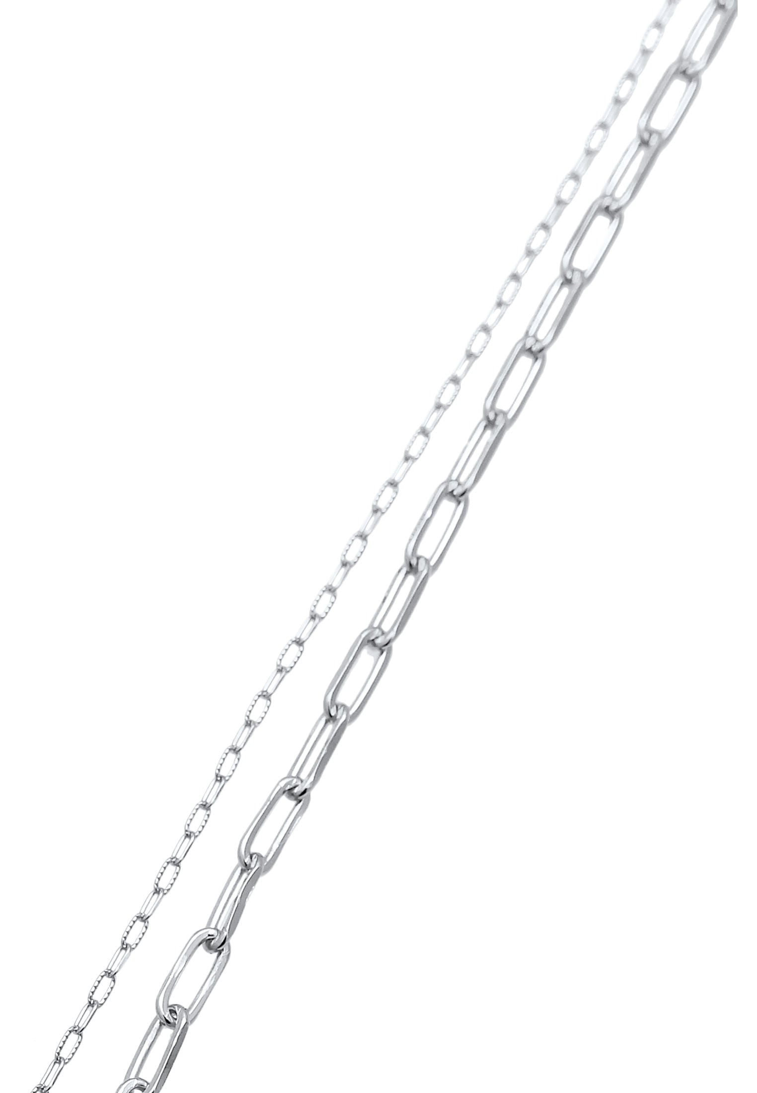 Elli Silberkette »Halskette Layer Glieder Oval Basic Chunky Chain 925 Silber«