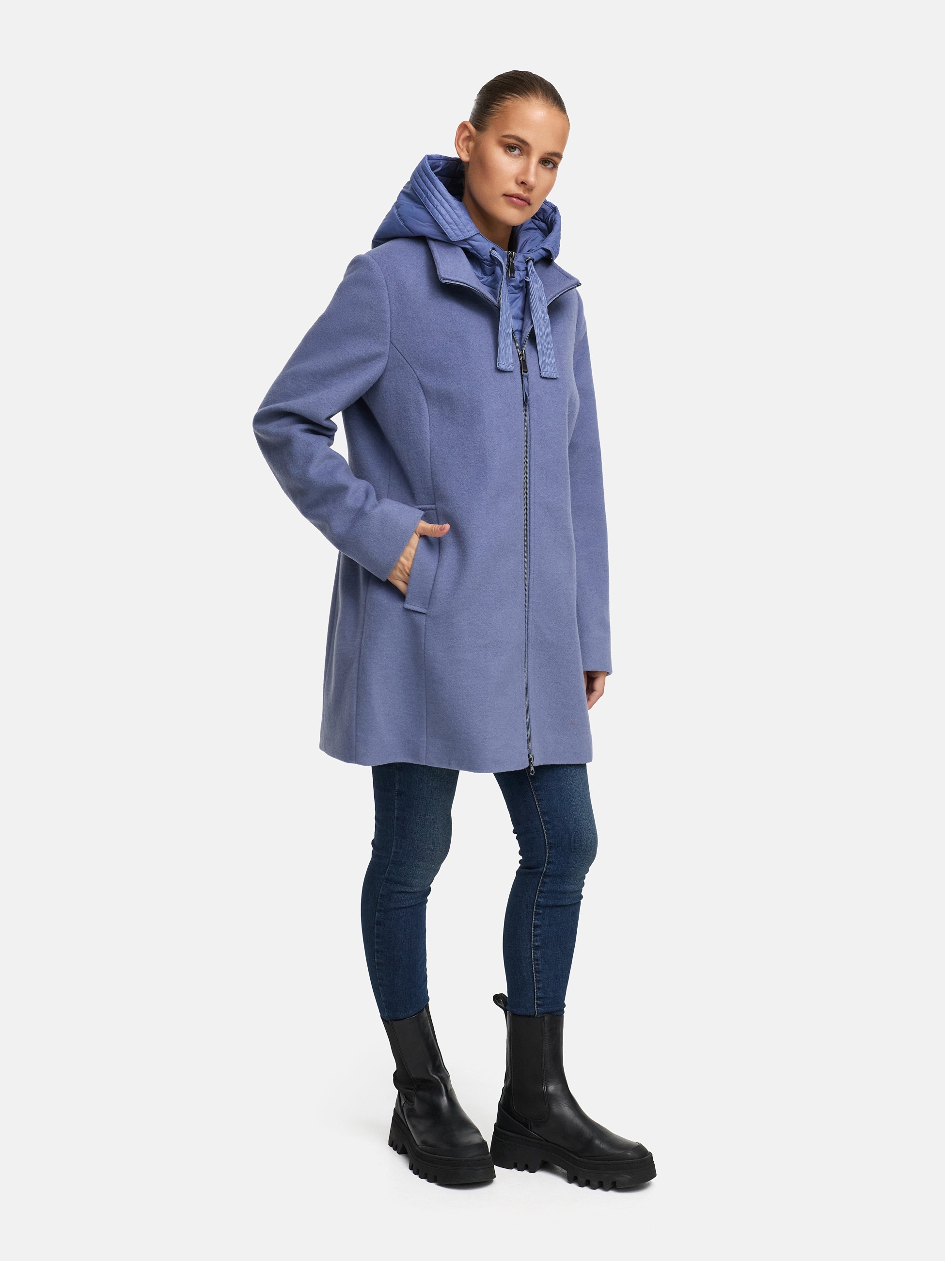 MANISA Wolljacke, mit Kapuze, mit herausnehmbarer Kapuze