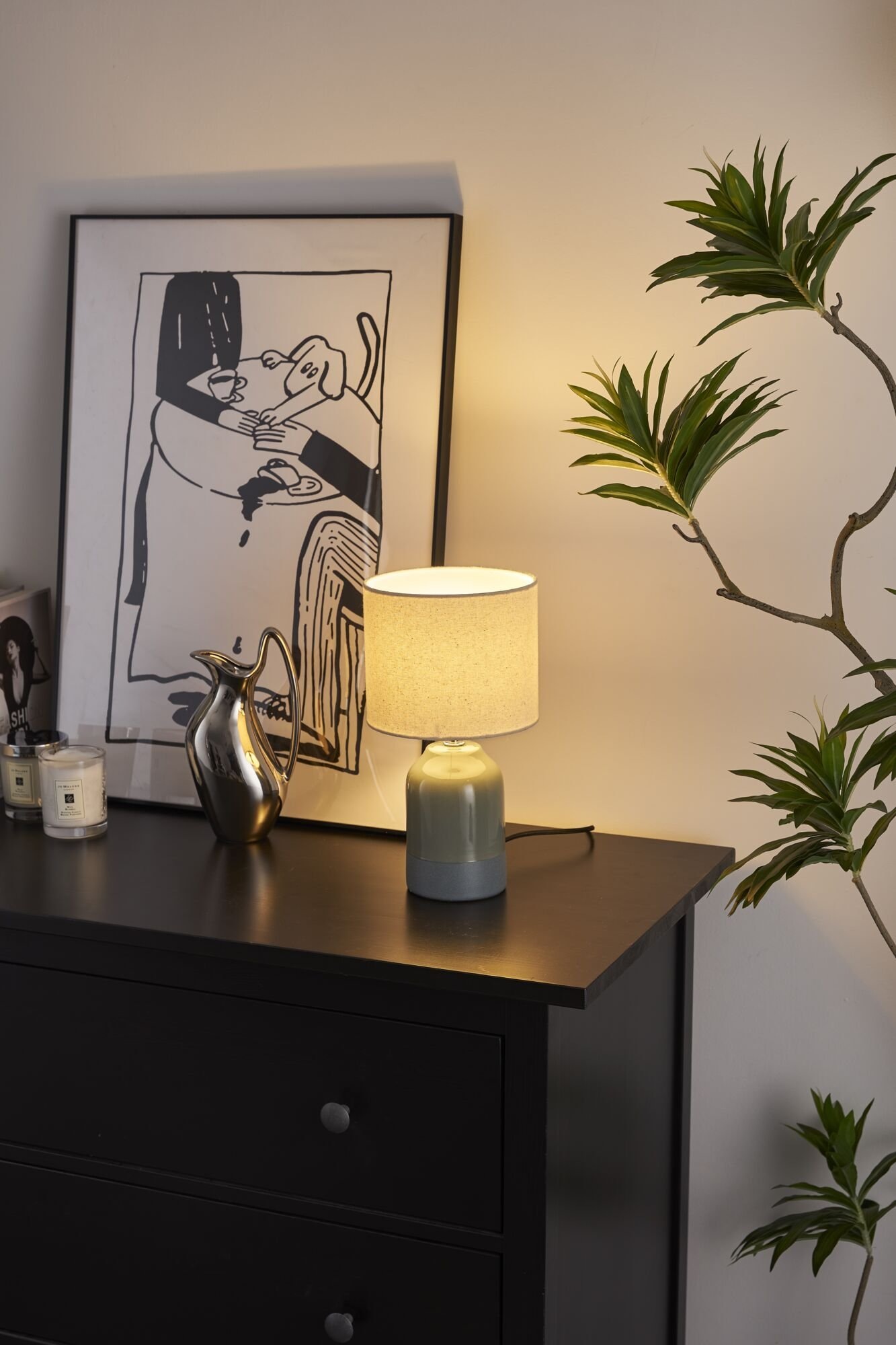 Pauleen Tischleuchte »Sandy Glow max. 20W 230V Stoffschirm Keramik«, 1 flammig, Leuchtmittel E14 | ohne Leuchtmittel, Stoffschirm, Keramik, E14 - Lieferumfang ohne Leuchtmittel