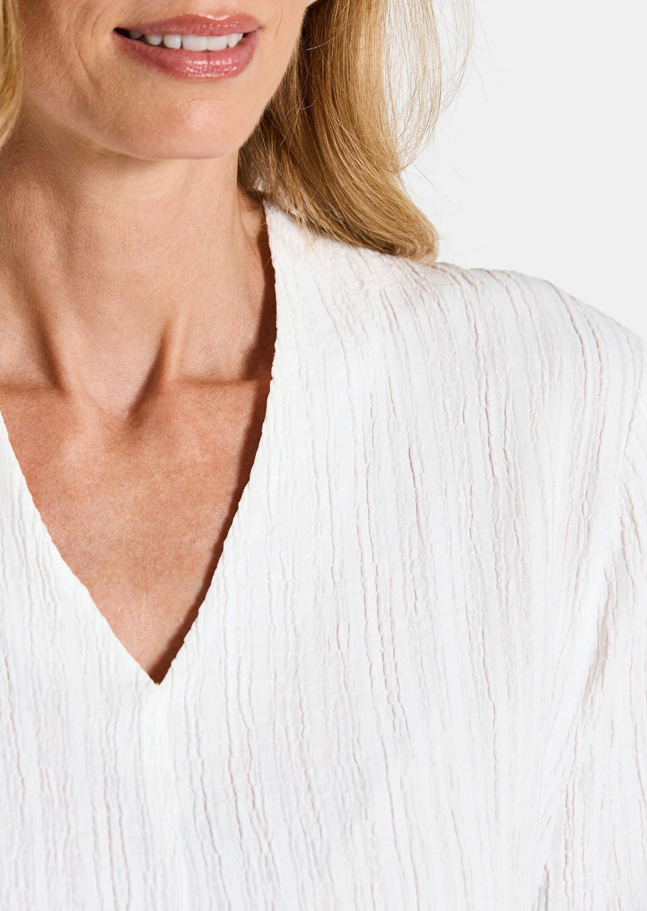 GOLDNER Kurzarmshirt »Businessshirt in Crash-Optik« Gummibündchen am Bund