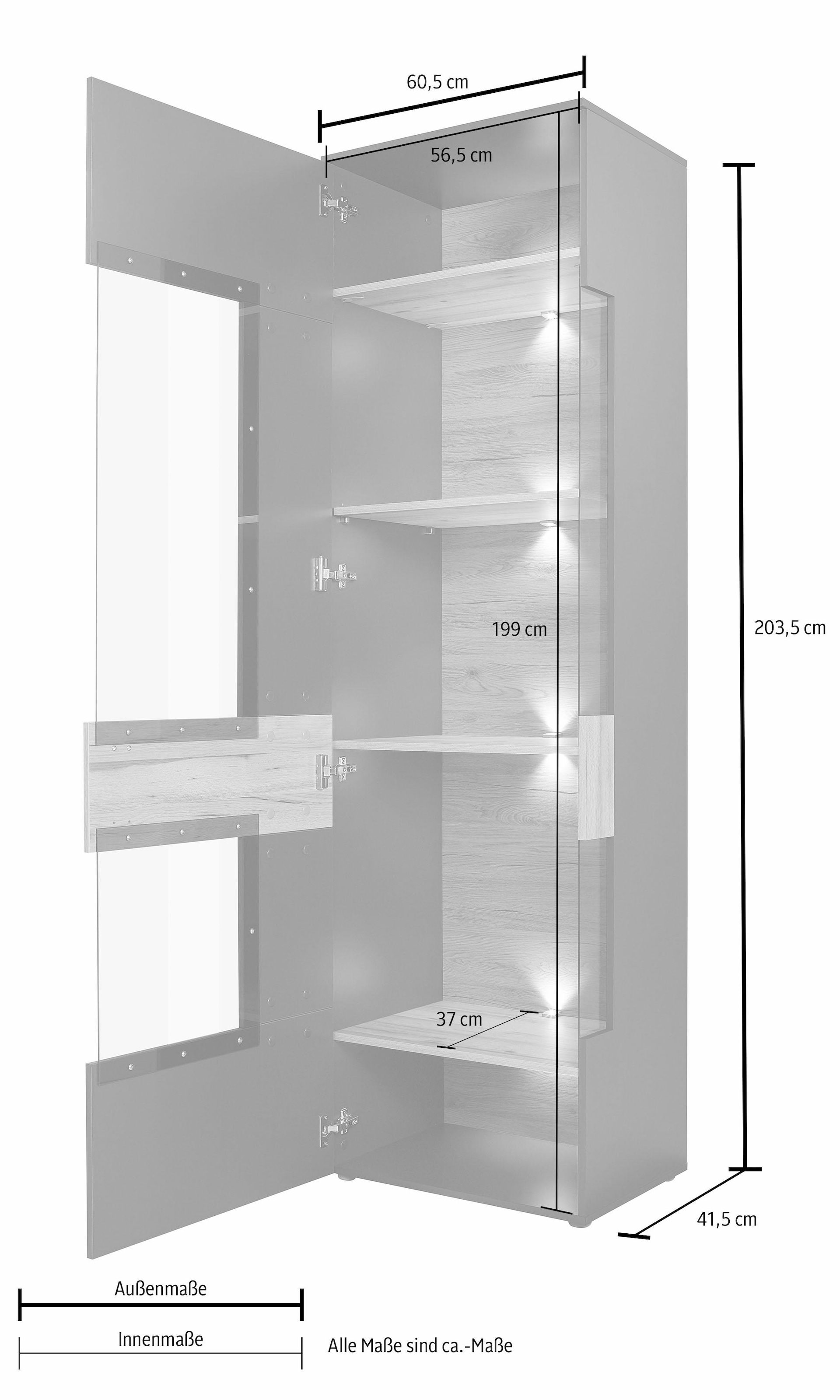 FORTE Vitrine, Höhe 203 cm, inkl. Beleuchtung kaufen bei OTTO