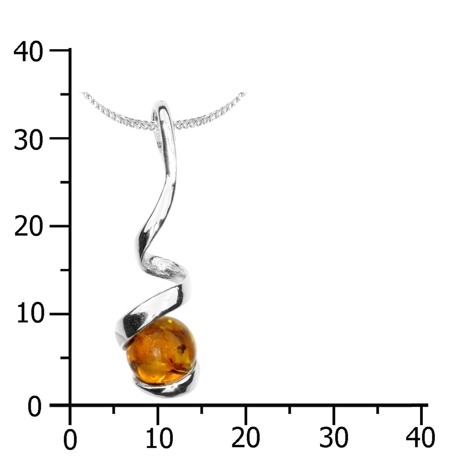OSTSEE-SCHMUCK Kette mit Anhänger »- Spirale - Silber 925/000 - Bernstein«