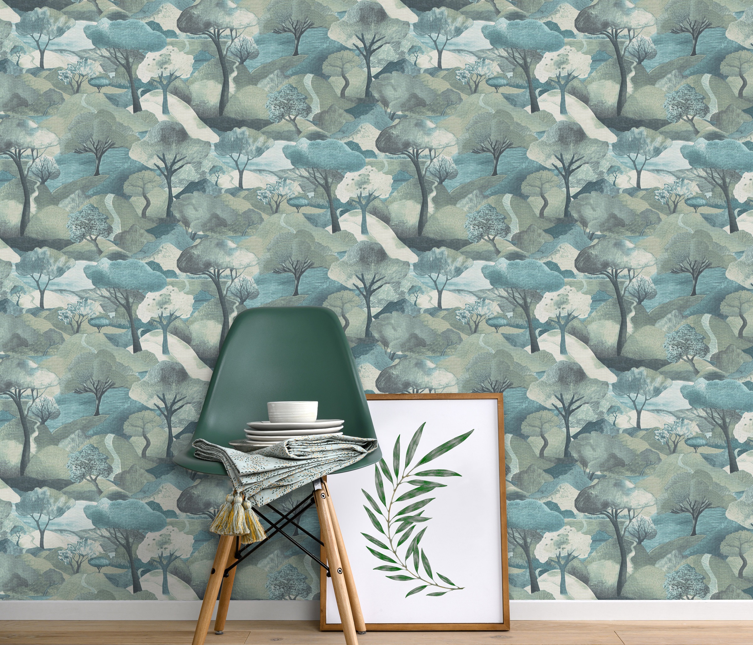 Erismann Vliestapete »Vliestapete VIEW«, Ton-in-Ton-botanisch-Wald-asiatisch-mehrfarbig, Phthalate frei