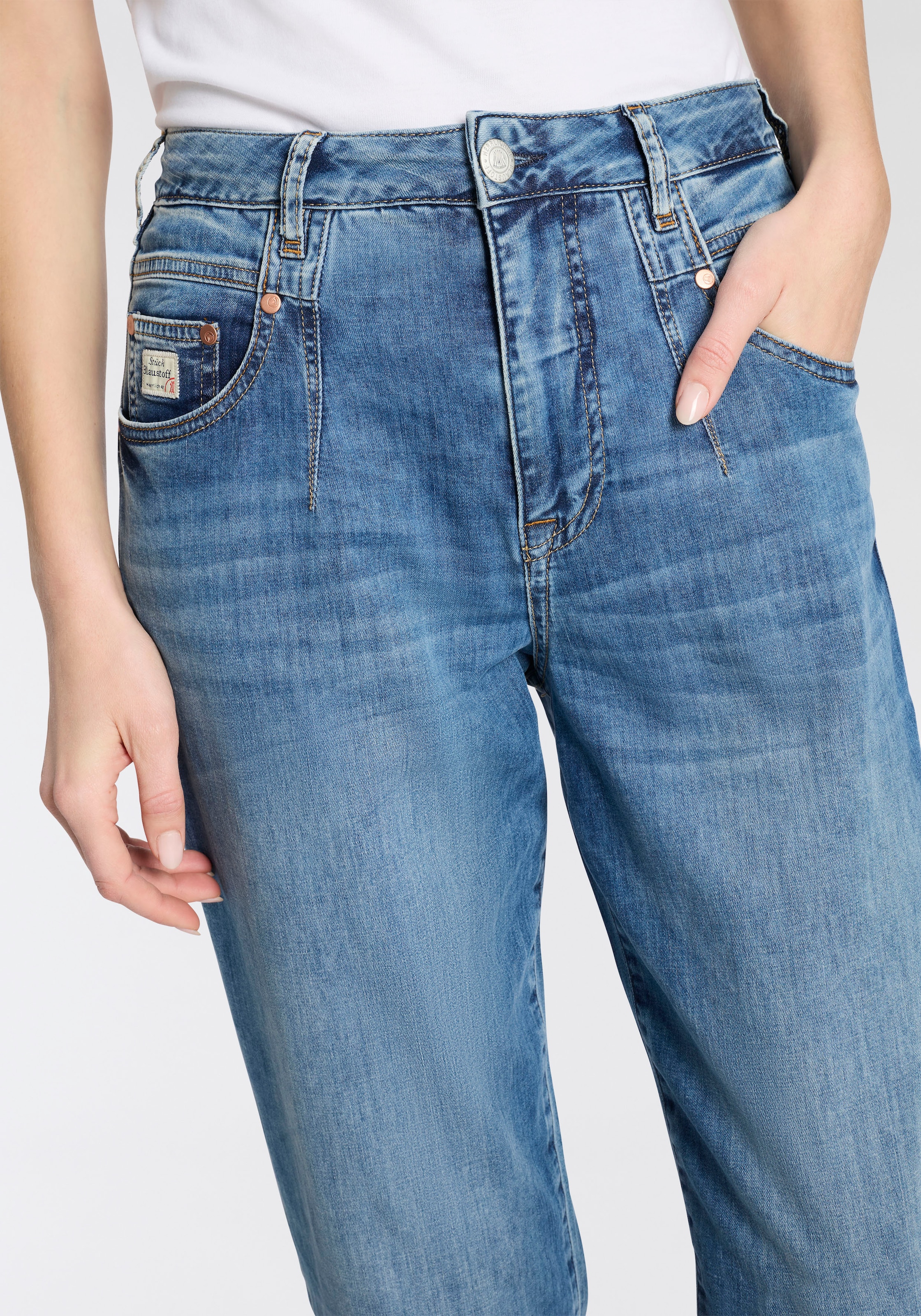 Herrlicher Straight-Jeans »Brooke Denim Light« krempelbar