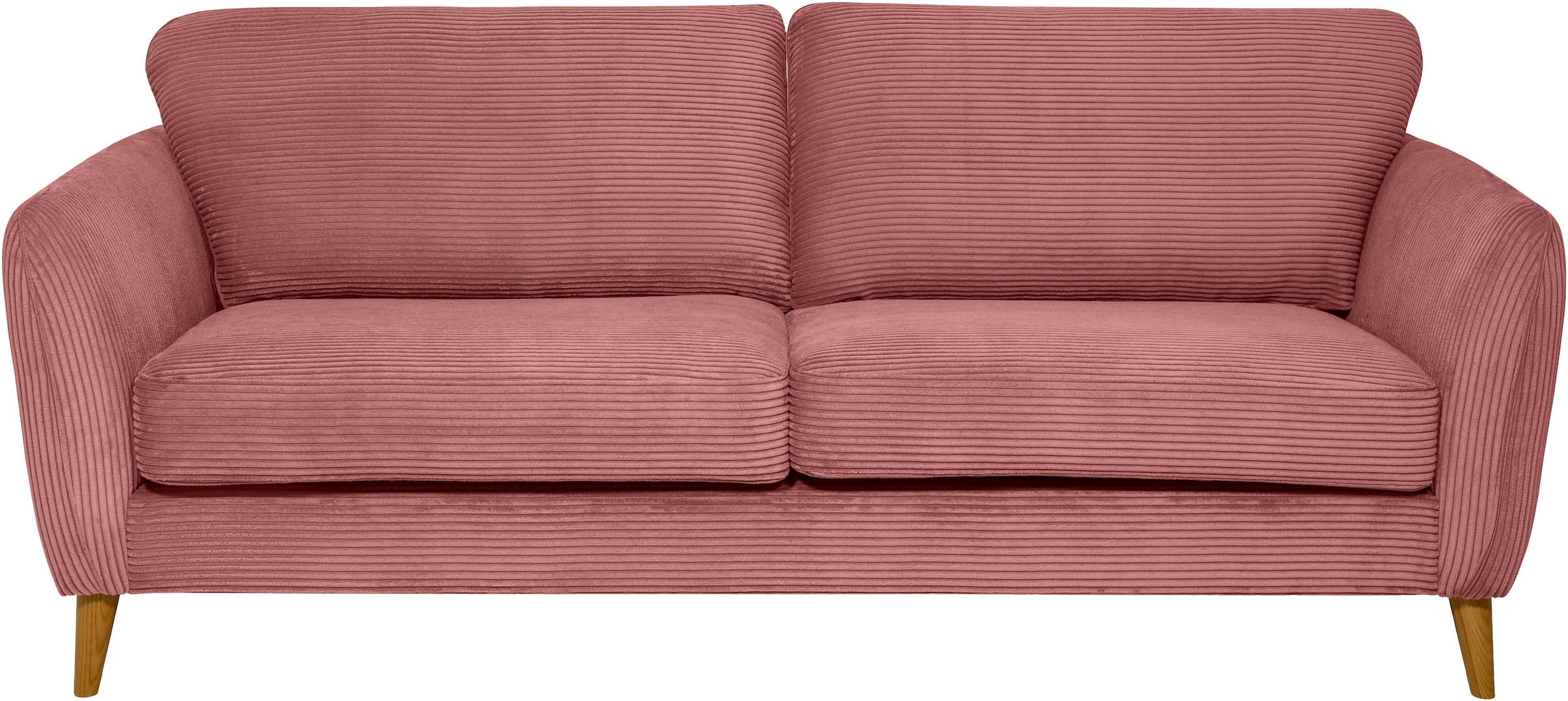 Home affaire 3-Sitzer »MARSEILLE 3er Sofa 206 cm, Cord, Flachgewebe, Struktur, Webstoff«, Massivholzbeine Eiche, Landhausstil, Wellenunterfederung