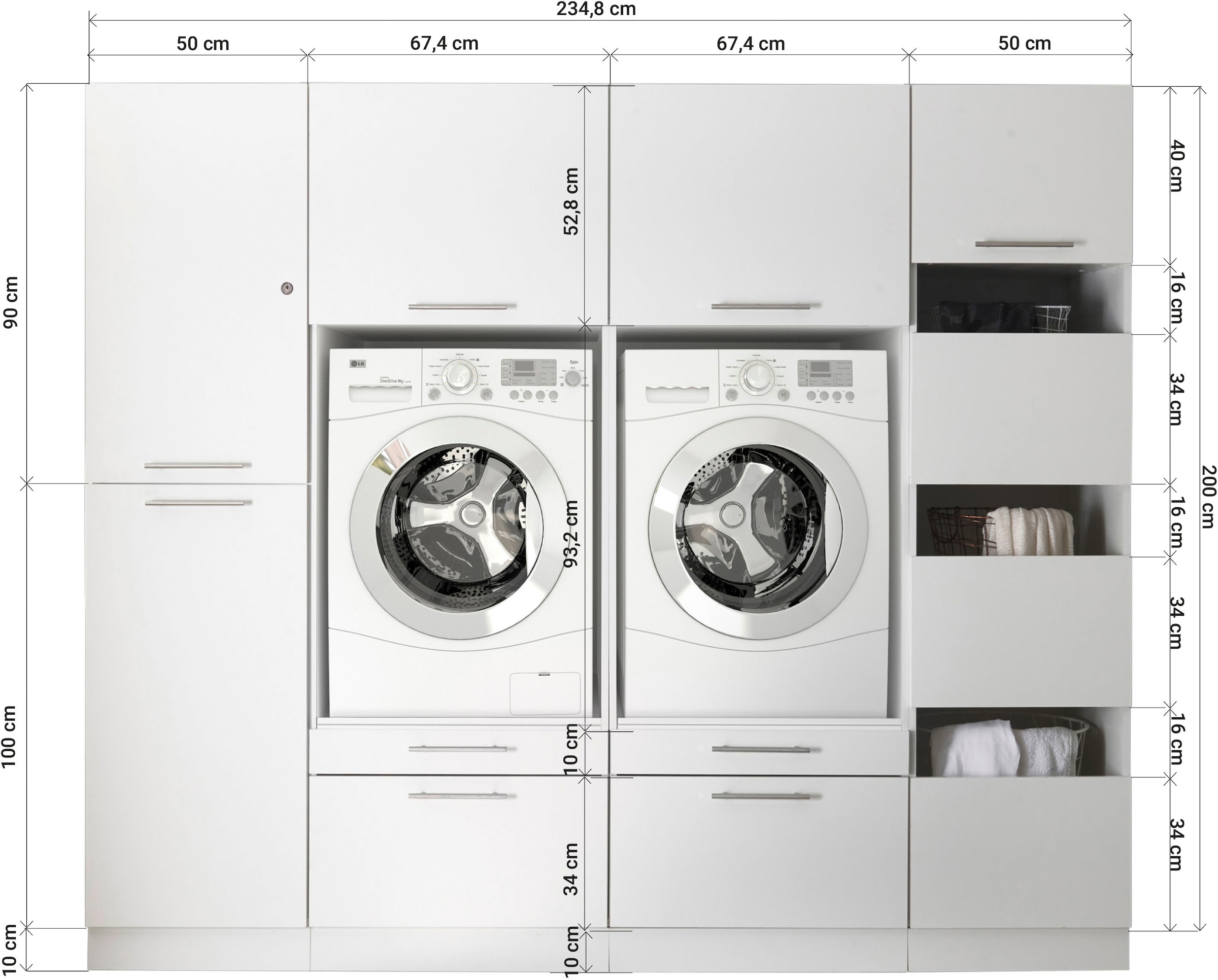 RESPEKTA Mehrzweckschrank-Set »Clara-Set 14« Schrankelemente einzeln erhältlich, 4 Stk. tlg.