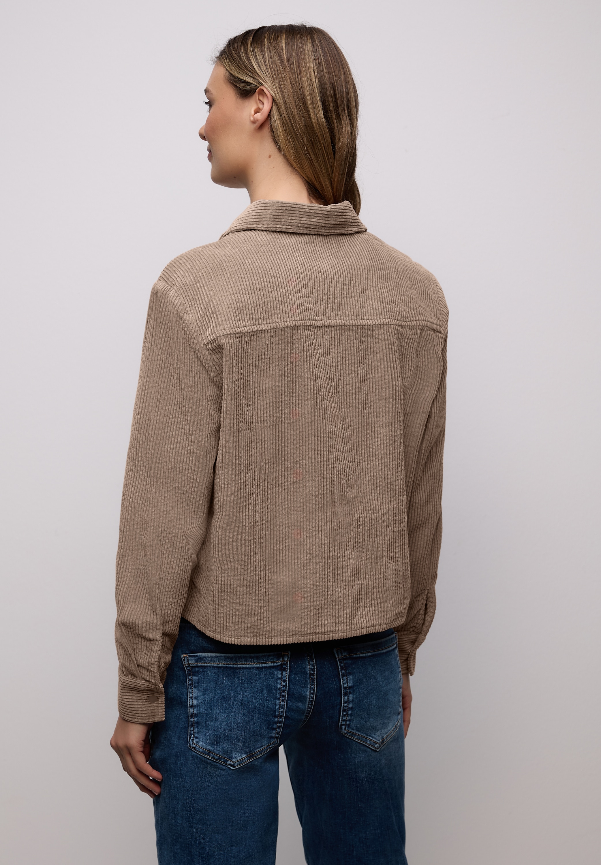 STREET ONE Langarmbluse in Cord-Qualität